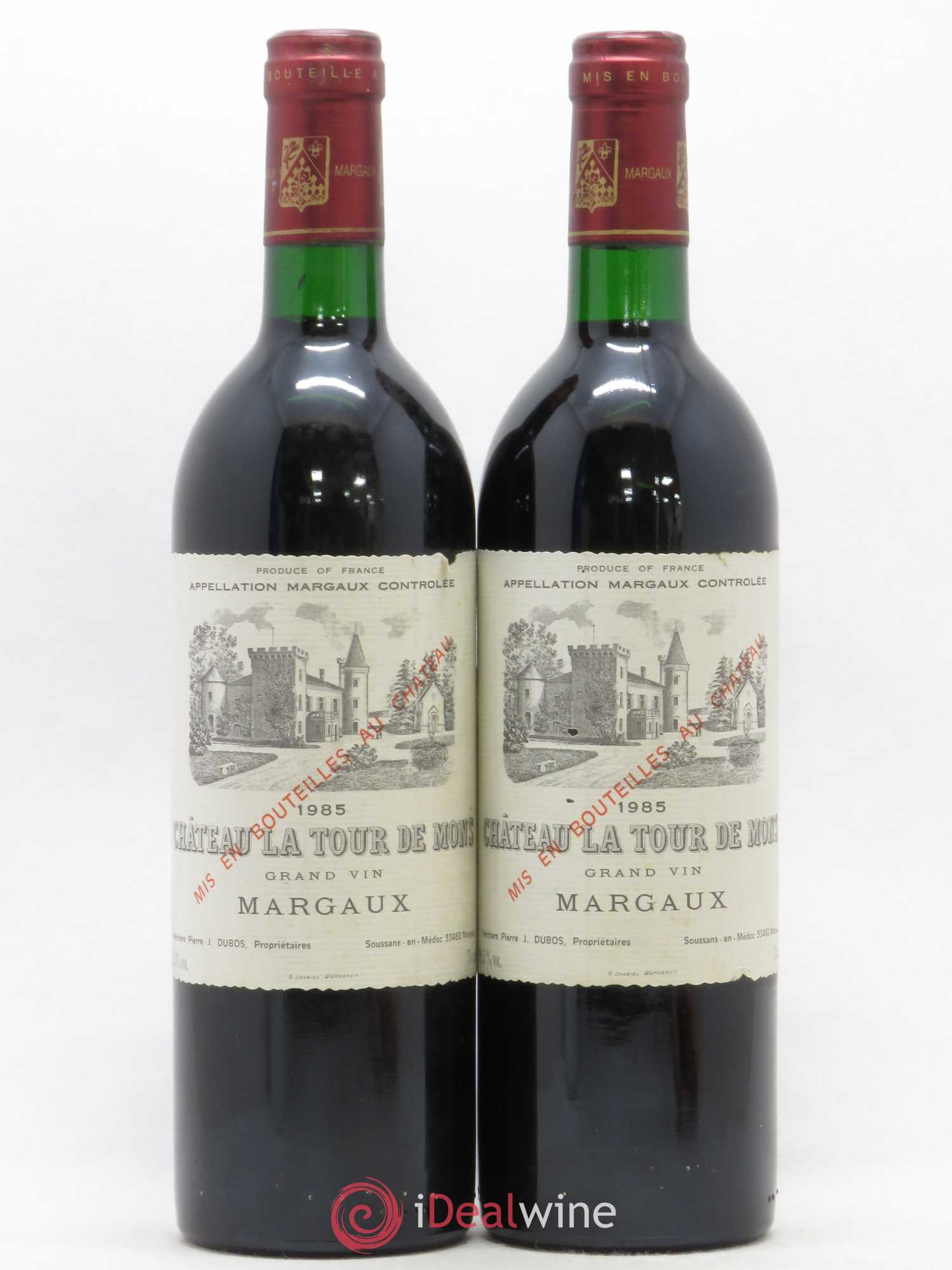 Château la Tour de Mons Cru Bourgeois 1985 - Lot de 2 bouteilles - 0