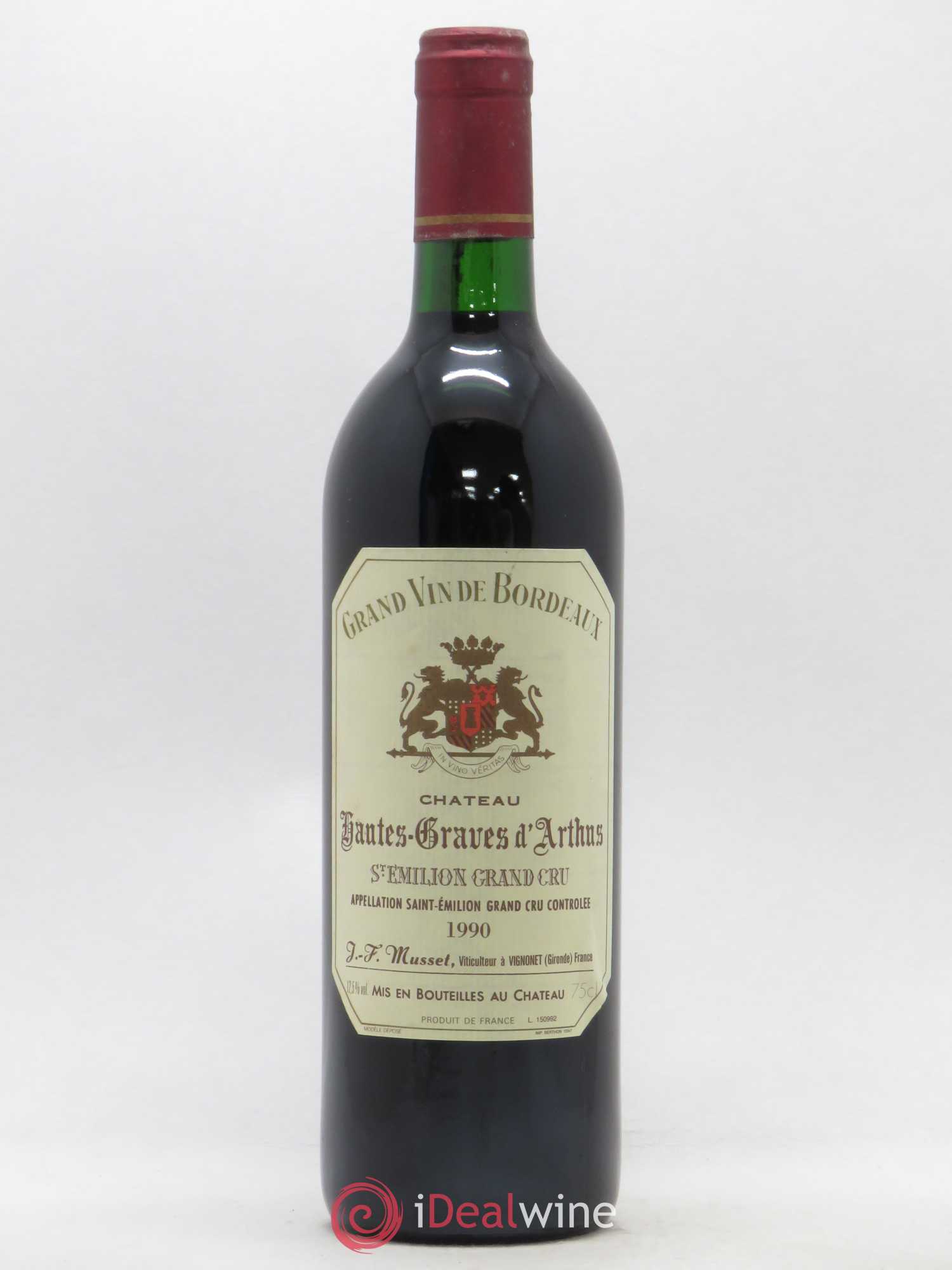 Saint-Émilion Grand Cru Hautes Graves d'Arthus 1990 - Posten von 1 Flasche - 0