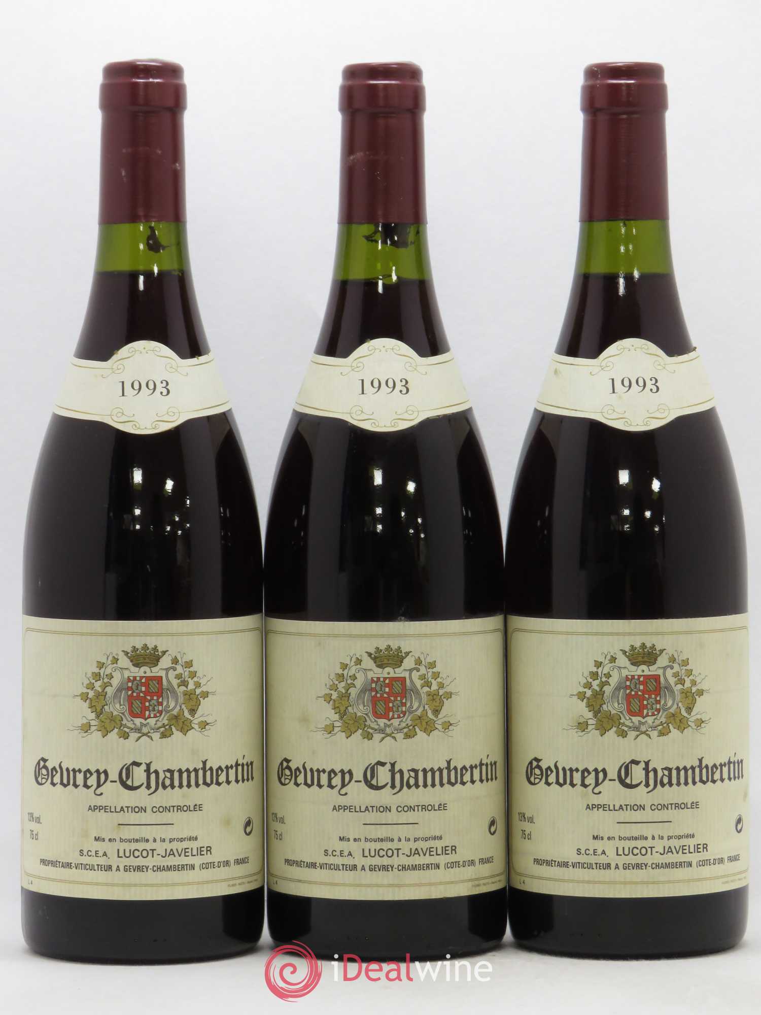 Gevrey-Chambertin Lucot Javelier 1993 - Lot de 3 bouteilles - 0