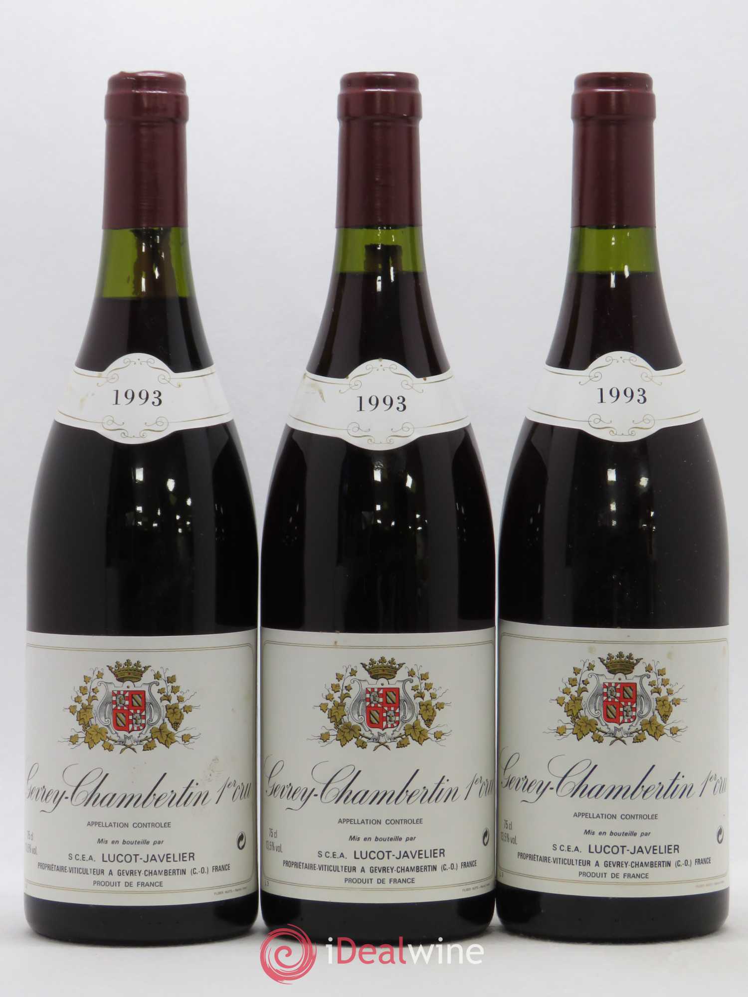 Gevrey-Chambertin Lucot Javelier 1er Cru 1993 - Posten von 3 Flaschen - 0