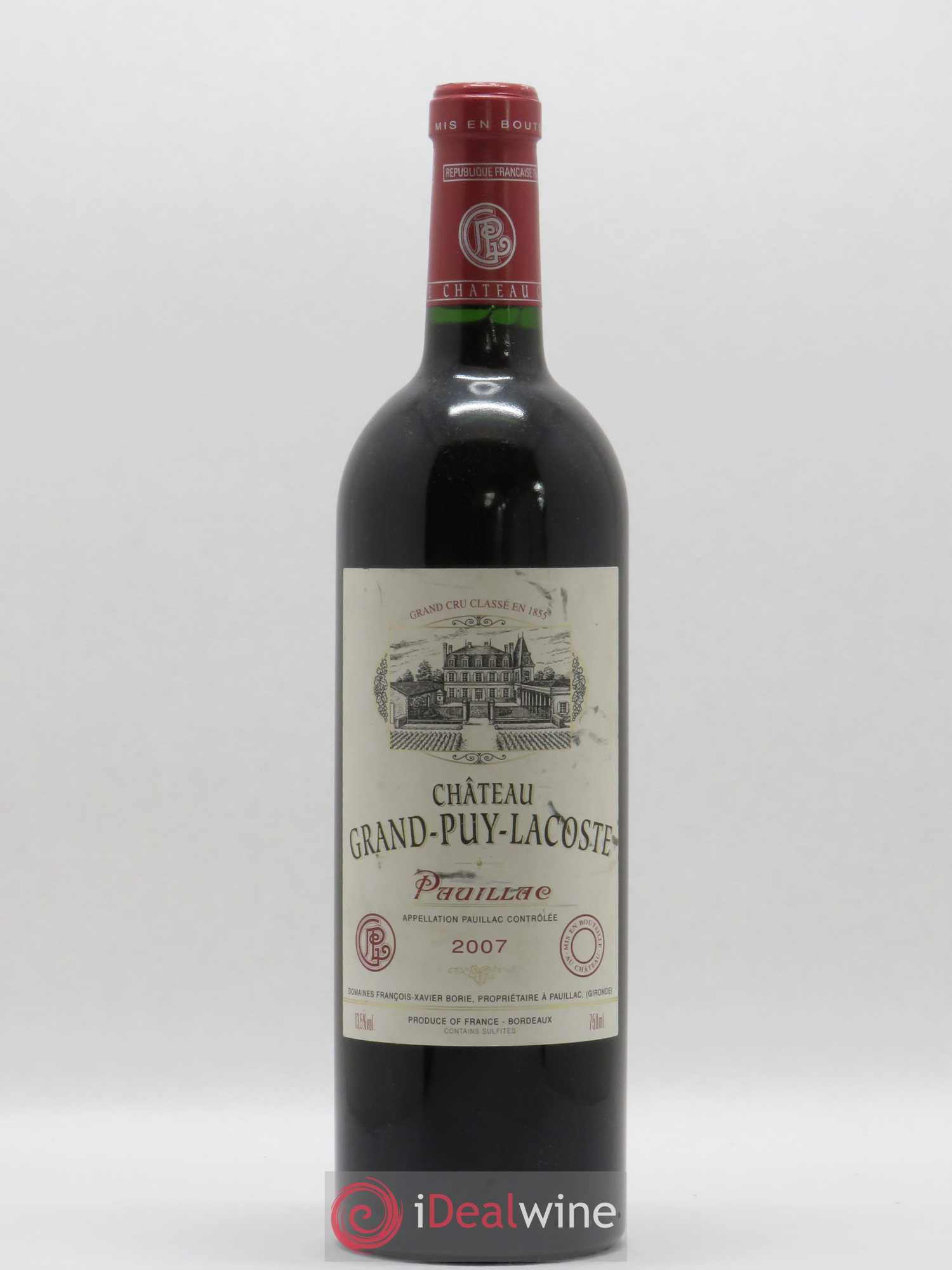 Château Grand Puy Lacoste 5ème Grand Cru Classé 2007 - Lot de 1 bouteille - 0
