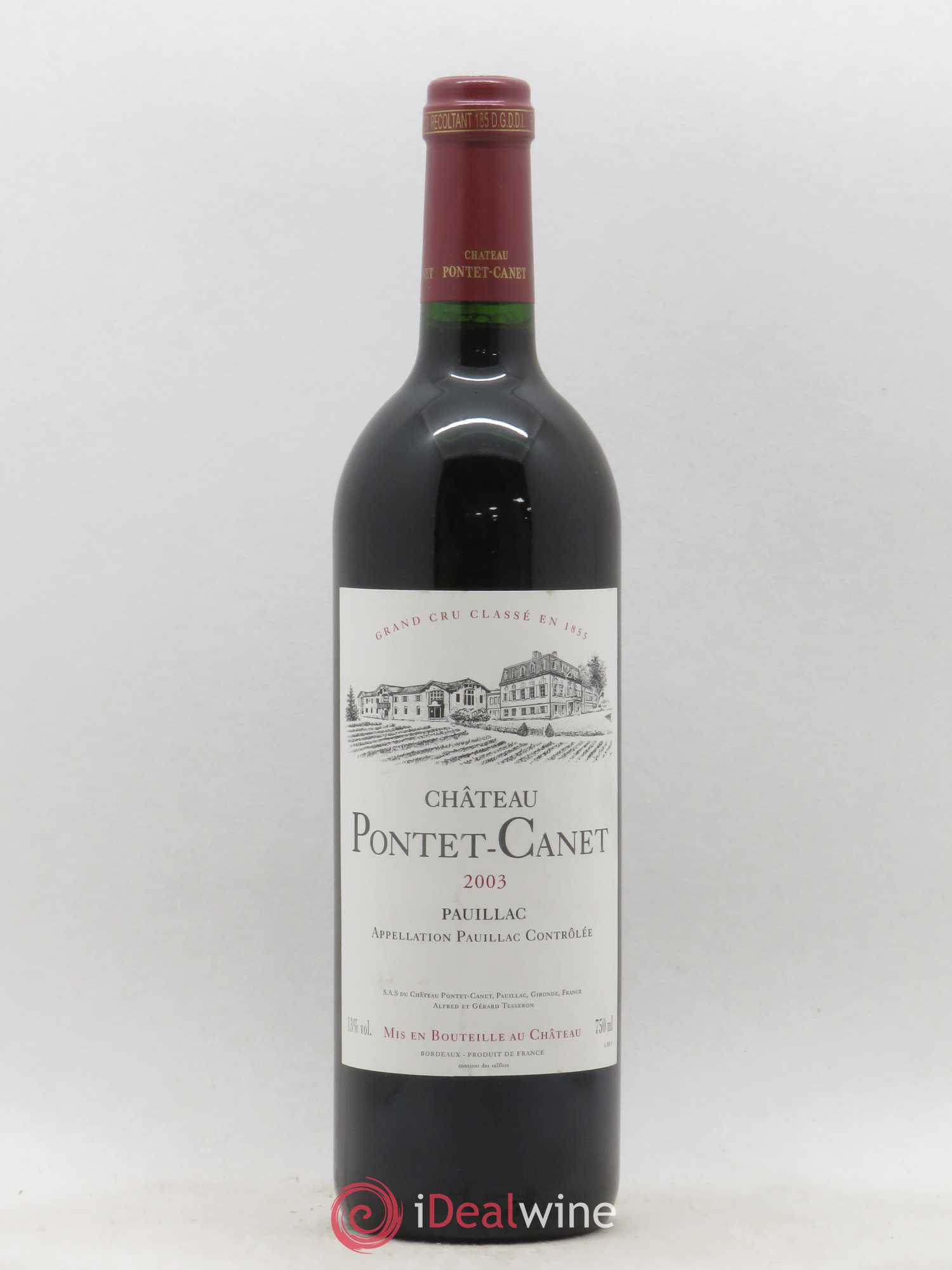 Château Pontet Canet 5ème Grand Cru Classé 2003 - Lot de 1 bouteille - 0
