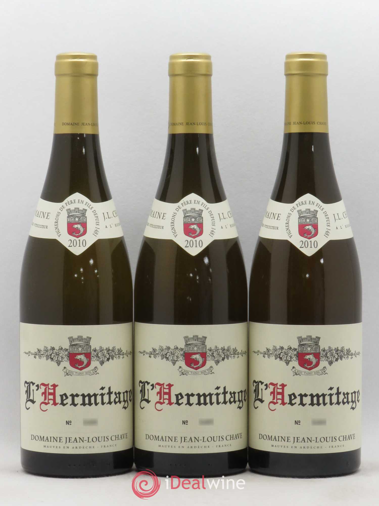 Hermitage Jean-Louis Chave 2010 - Lot de 3 bouteilles - 0