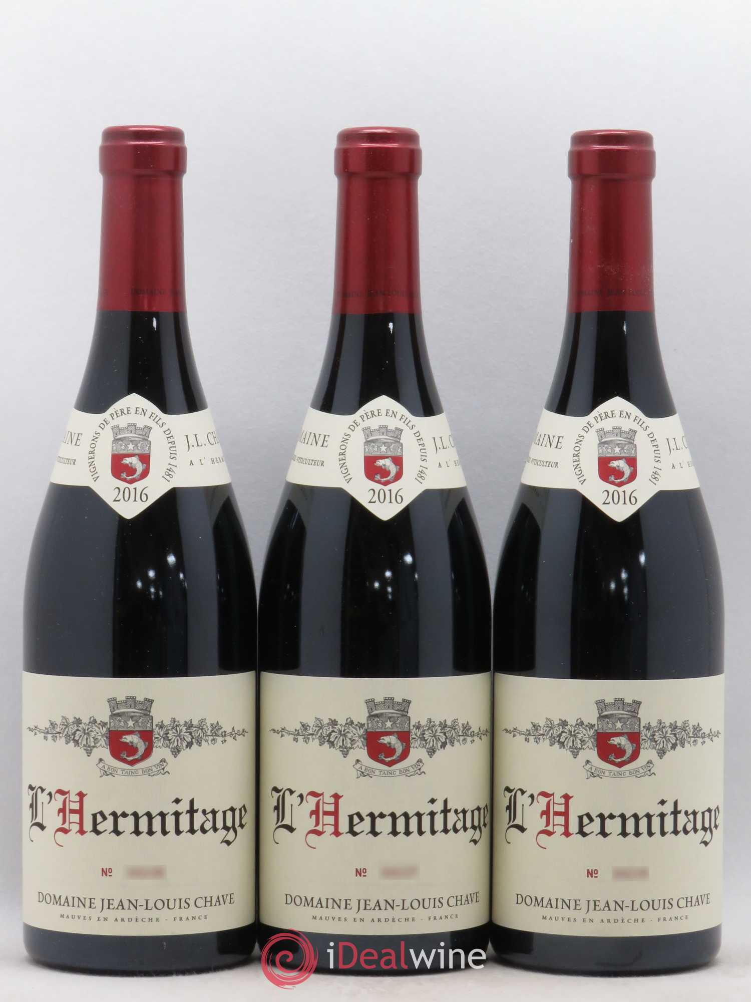 Hermitage Jean-Louis Chave 2016 - Lot de 3 bouteilles - 0