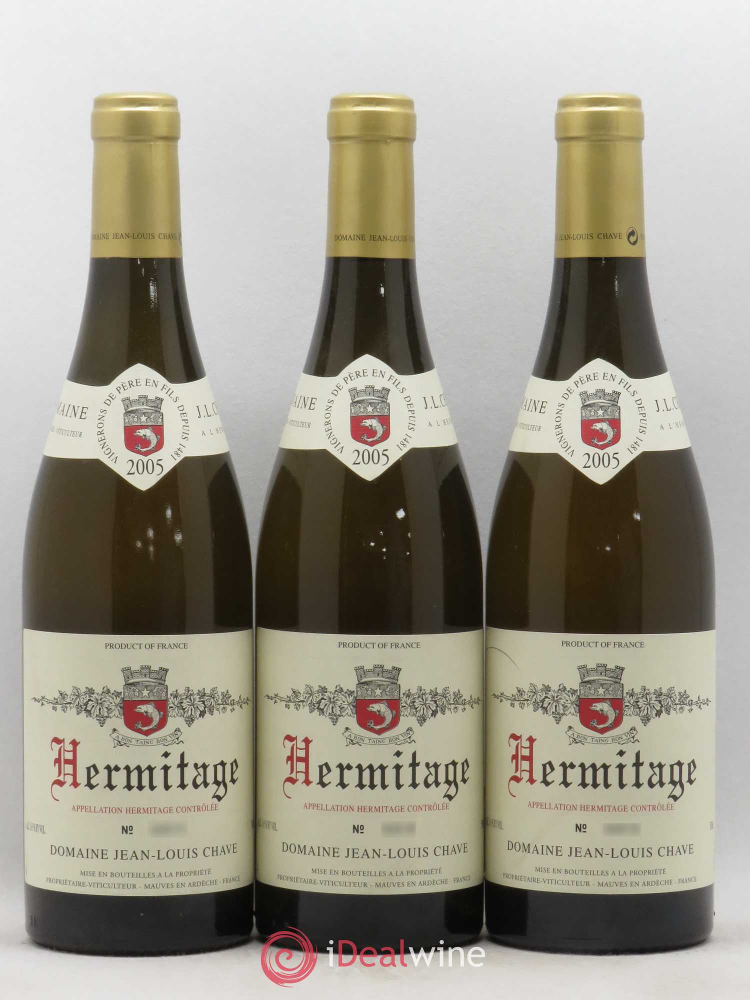Hermitage Jean-Louis Chave 2005 - Lot de 3 bouteilles - 0