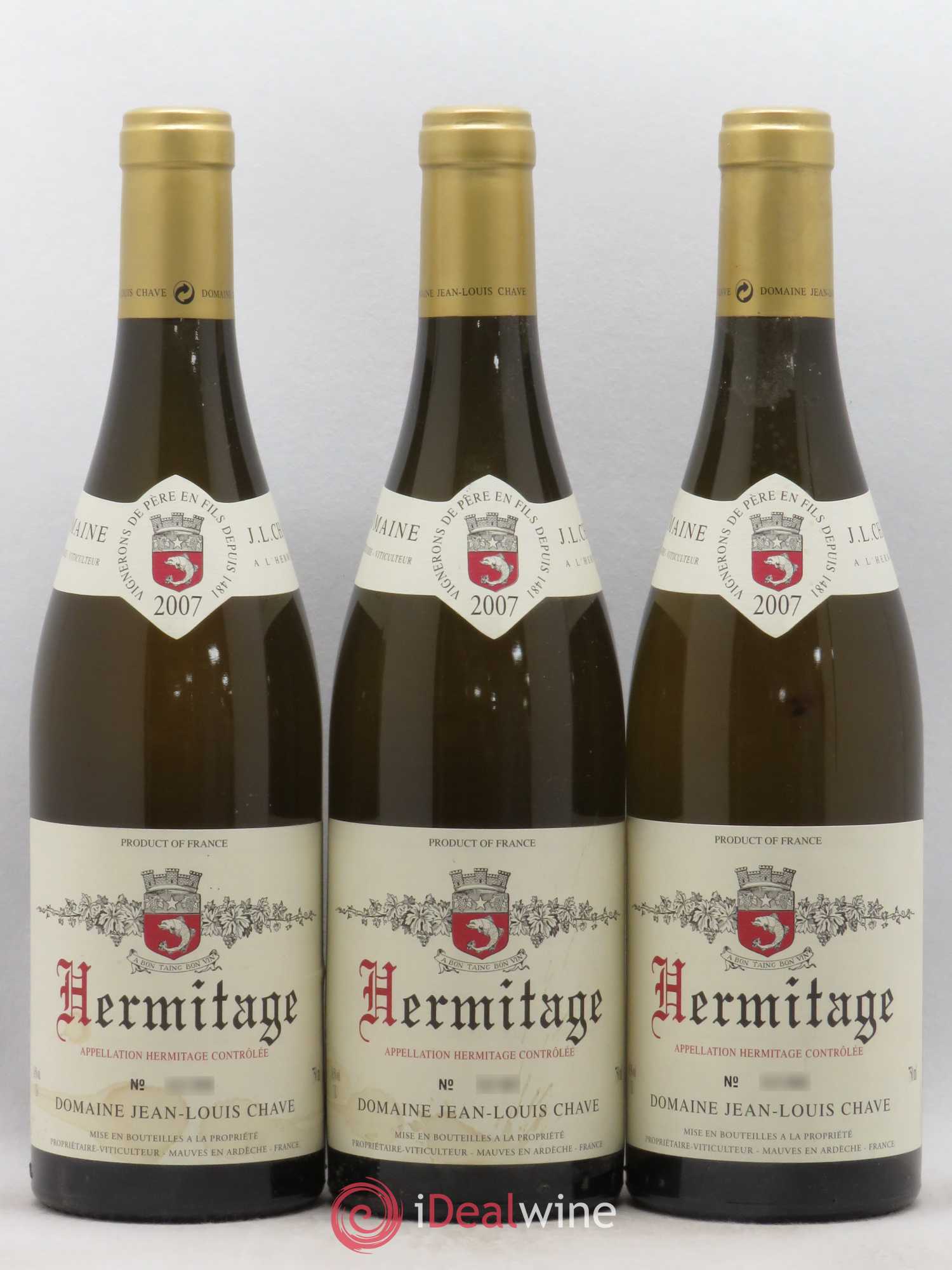 Hermitage Jean-Louis Chave 2007 - Lot de 3 bouteilles - 0