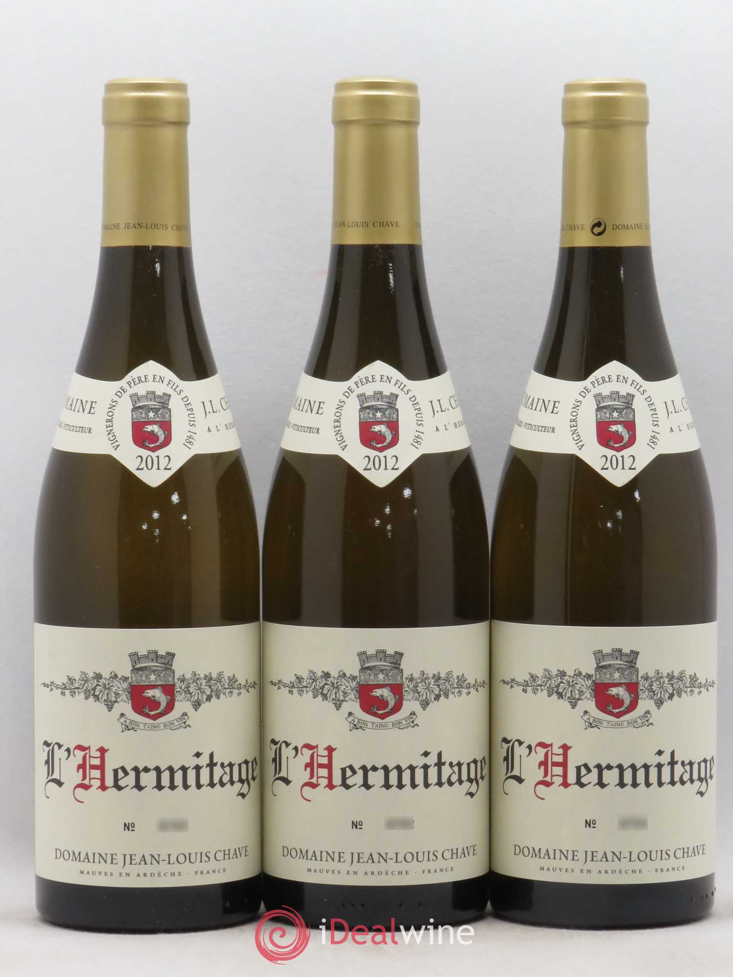 Hermitage Jean-Louis Chave 2012 - Lot de 3 bouteilles - 0