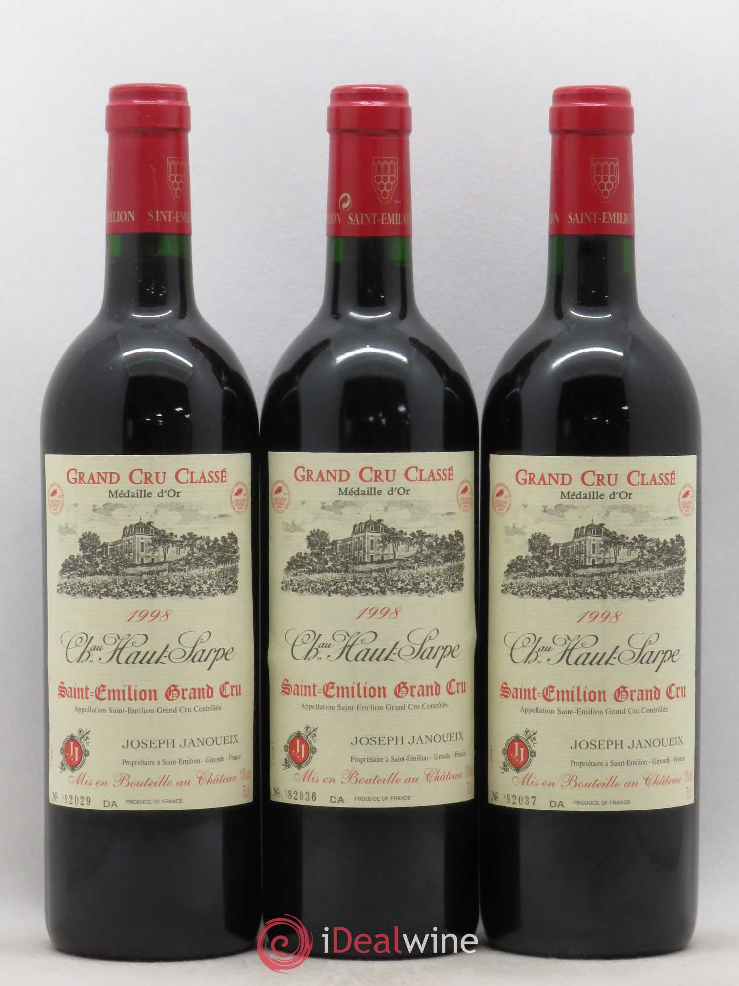 Château Haut Sarpe Grand Cru Classé 1998 - Lot de 12 bouteilles - 1