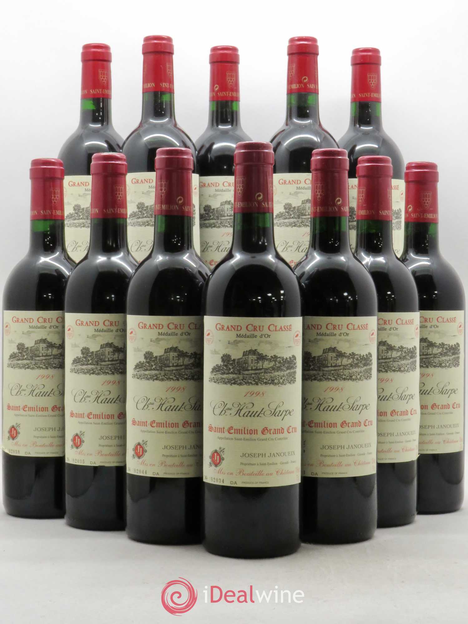 Château Haut Sarpe Grand Cru Classé 1998 - Lot de 12 bouteilles - 0
