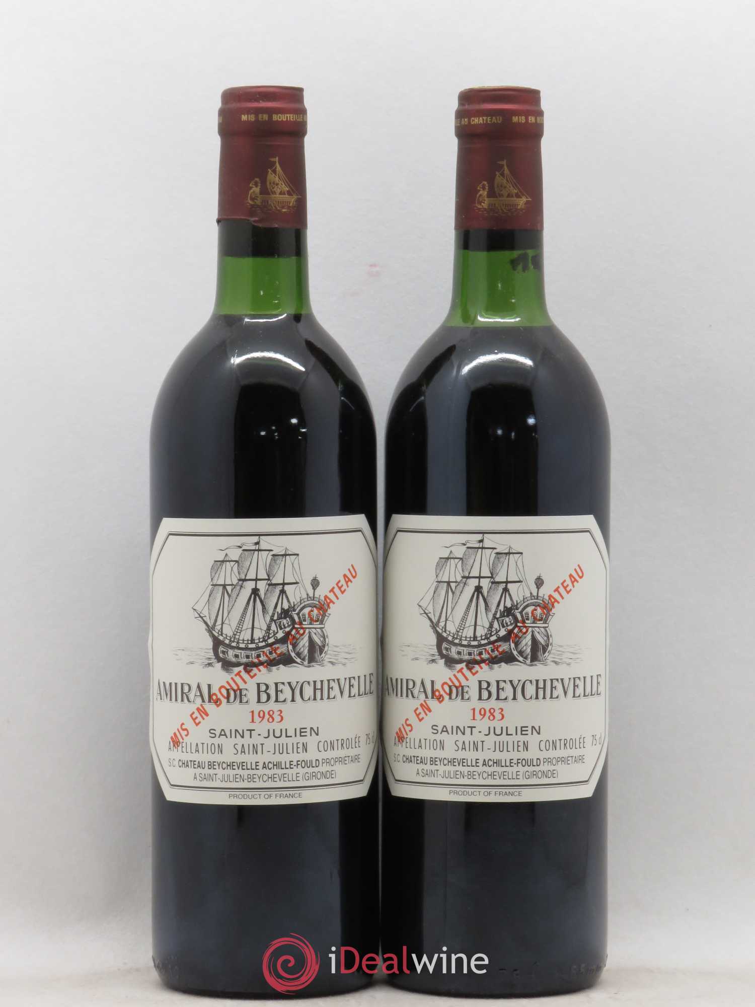 Amiral de Beychevelle Second Vin 1983 - Lot de 2 bouteilles - 0