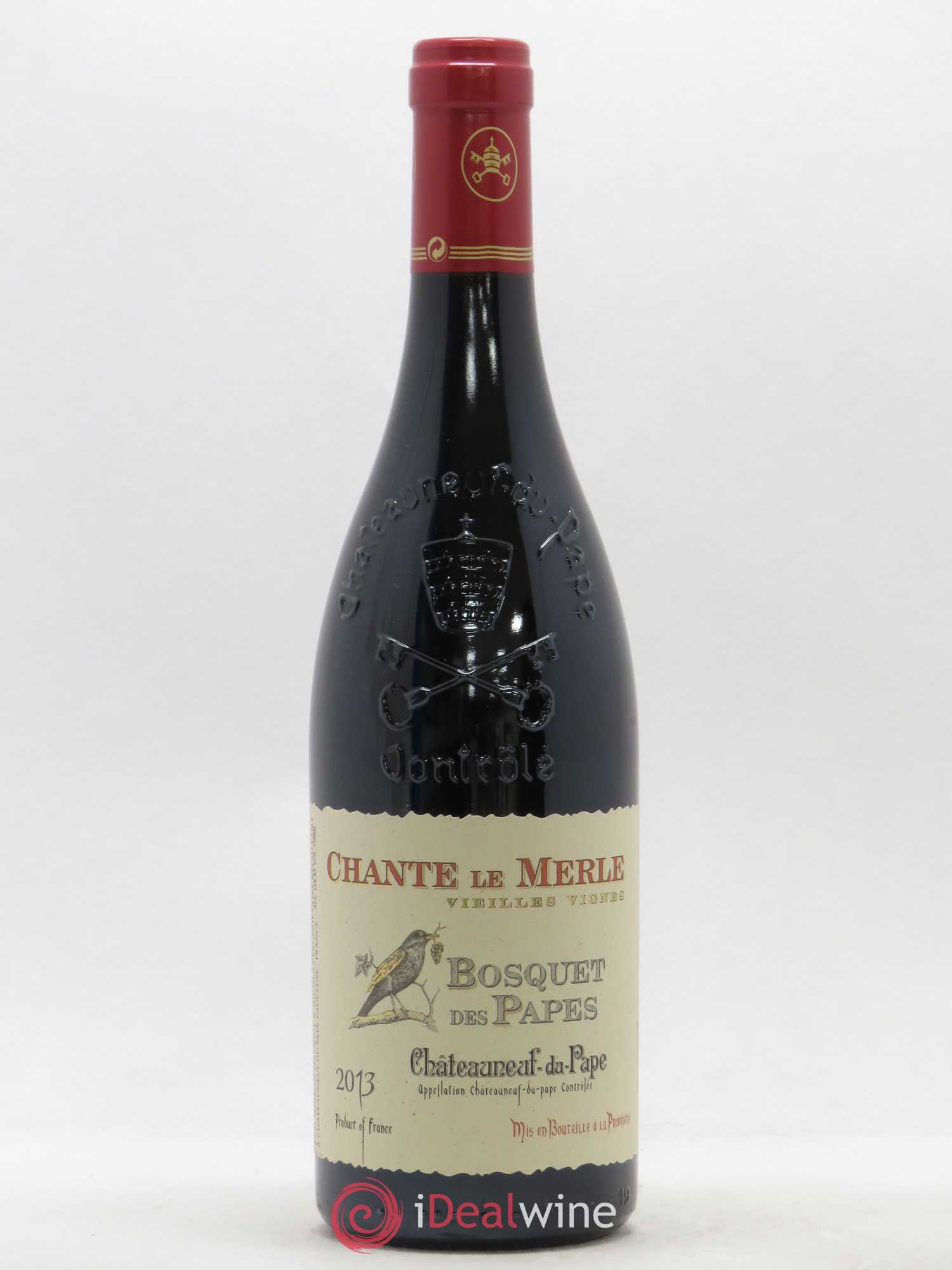 Châteauneuf-du-Pape Bosquet des Papes Chante Le Merle Vieilles Vignes Famille Boiron 2013 - Lot de 1 bouteille - 0