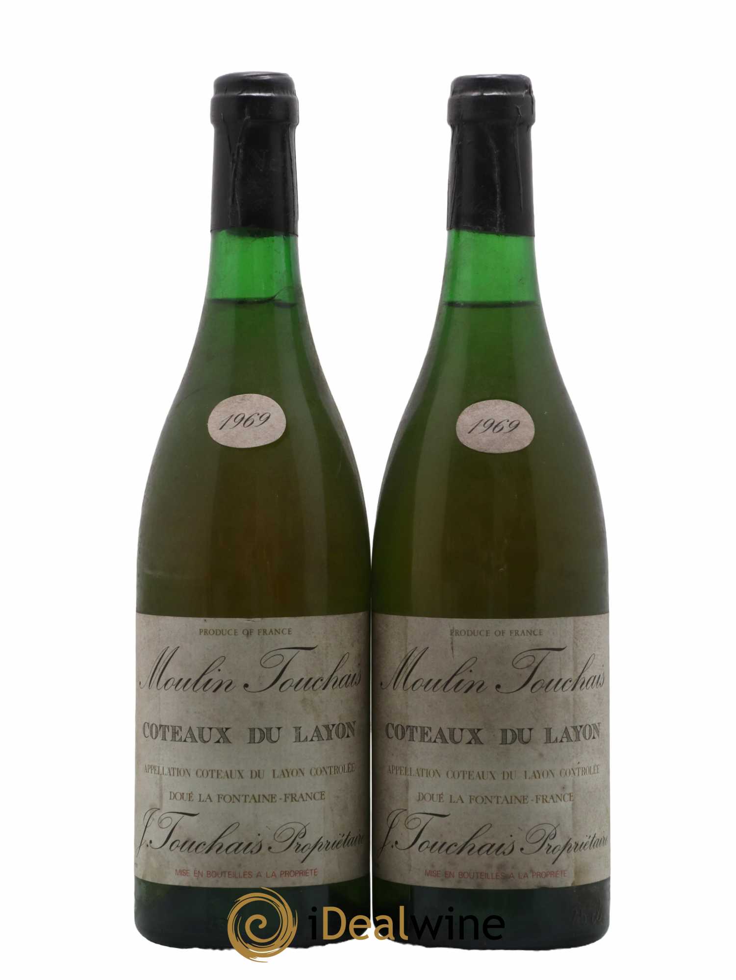 Coteaux du Layon Moulin Touchais 1969 - Lot de 2 bouteilles - 0