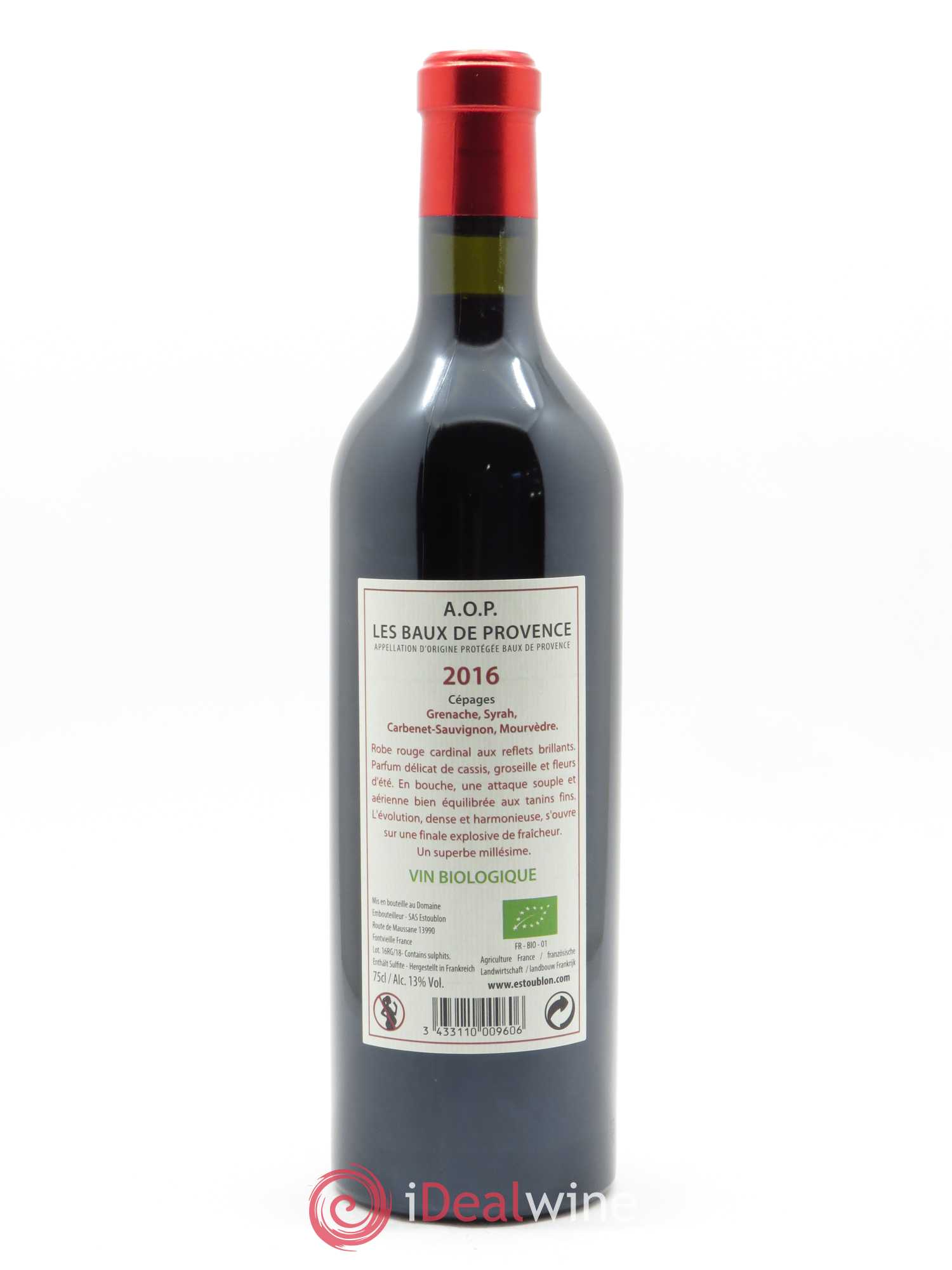 Baux de Provence Château d'Estoublon 2016 - Lot de 1 bouteille - 1