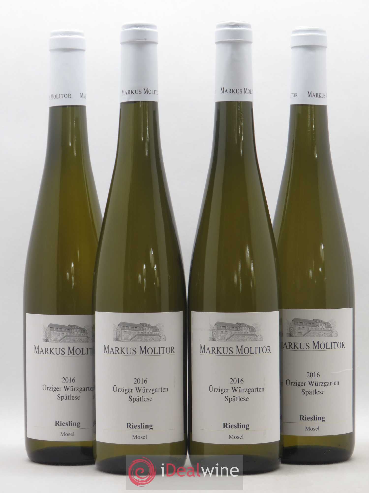 Riesling Markus Molitor Urziger Wurzgarten Spatlese White Capsule (sans prix de réserve) 2016 - Lot de 4 bouteilles - 0