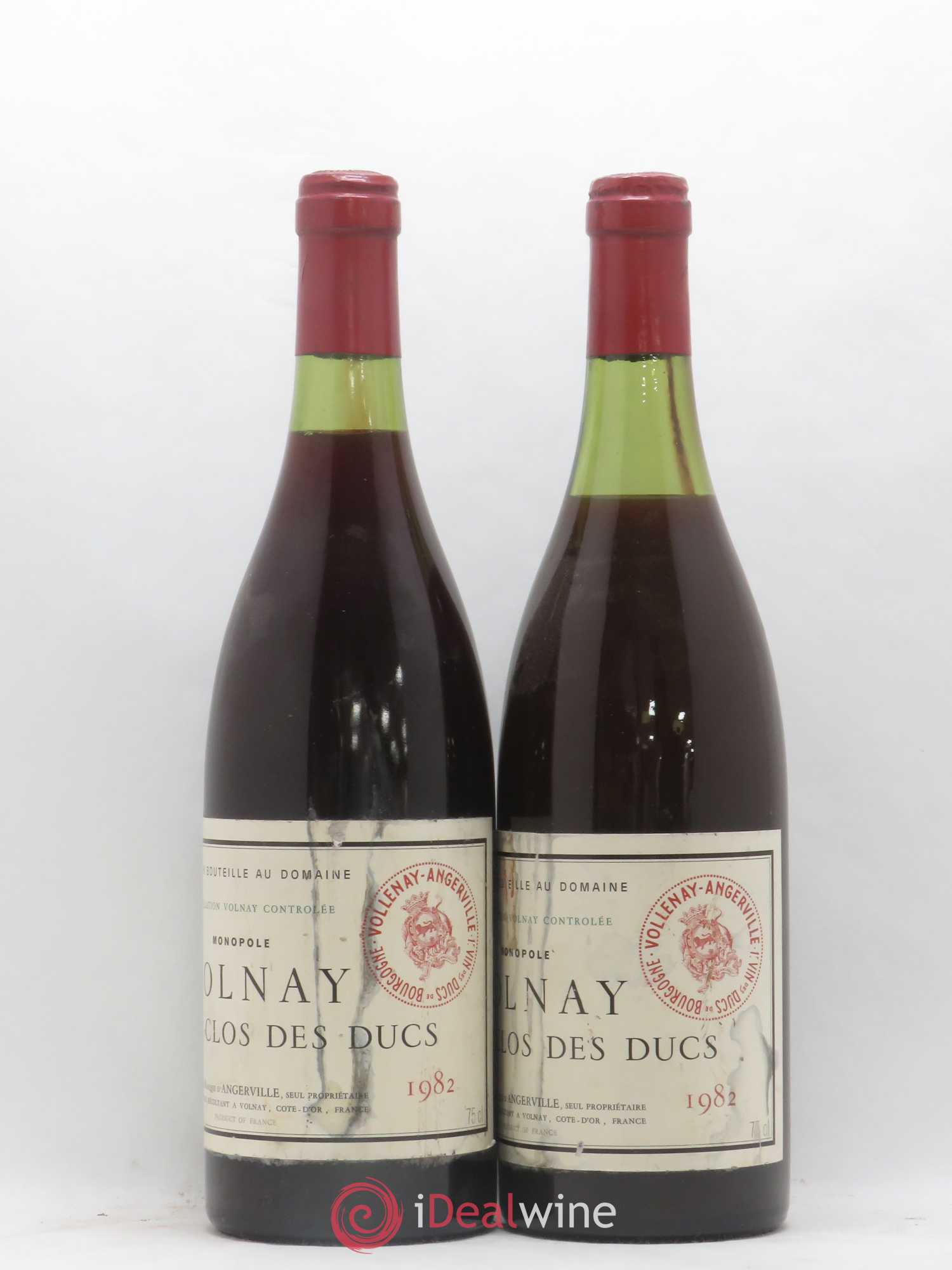 Volnay 1er Cru Clos des Ducs Marquis d'Angerville (Domaine) 1982 - Lot de 2 bouteilles - 1
