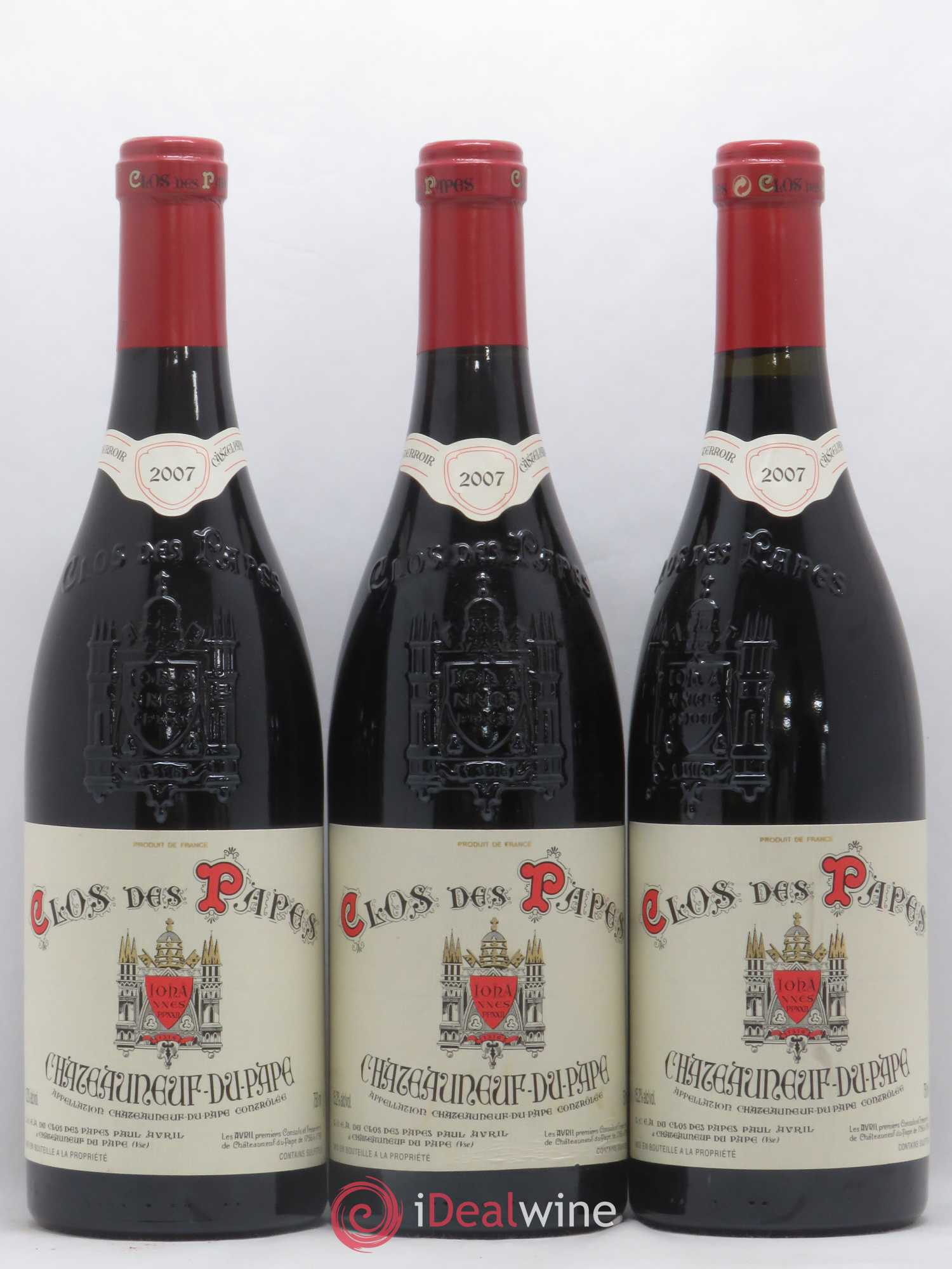Châteauneuf-du-Pape Clos des Papes - Paul Avril 2007 - Lot de 3 bouteilles - 0