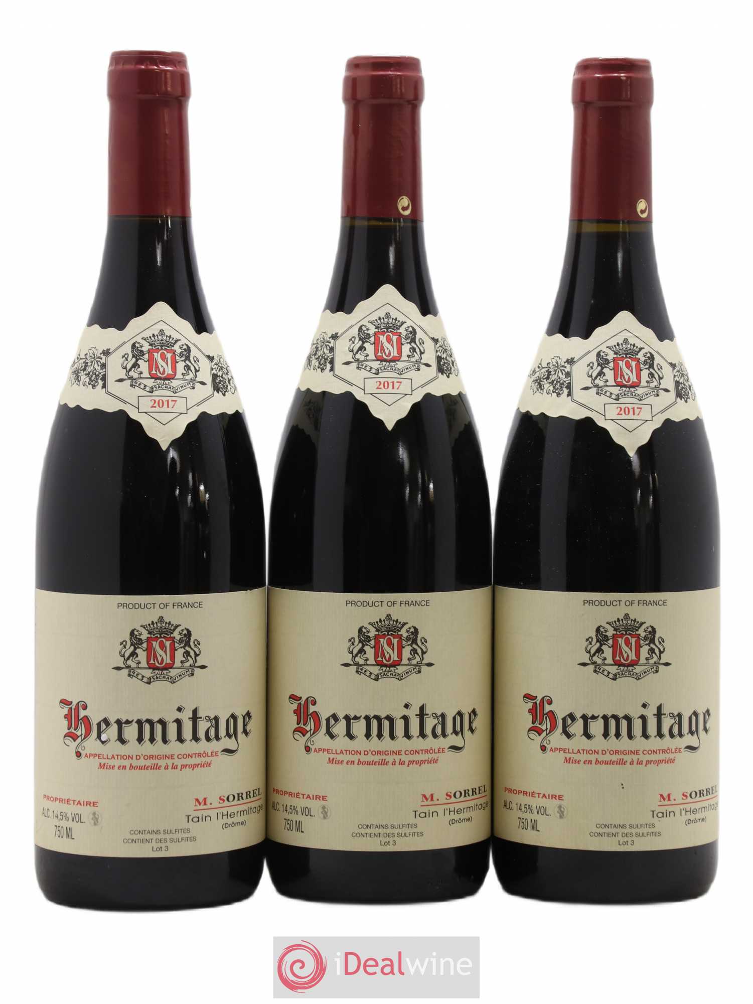 Hermitage Marc Sorrel 2017 - Lot de 3 bouteilles - 0