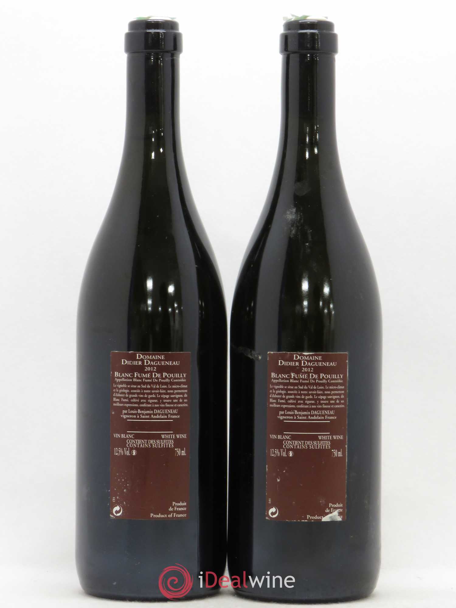 Vin de France (anciennement Pouilly-Fumé) Pur Sang Dagueneau (Domaine Didier - Louis-Benjamin) 2012 - Lot de 2 bouteilles - 1