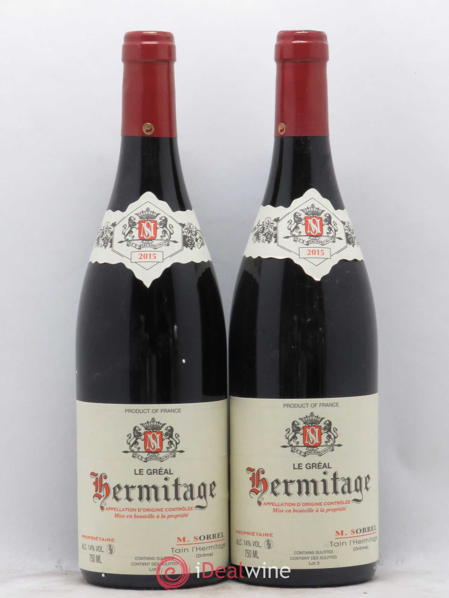 Hermitage Le Gréal Marc Sorrel 2015 - Lot de 2 bouteilles - 0