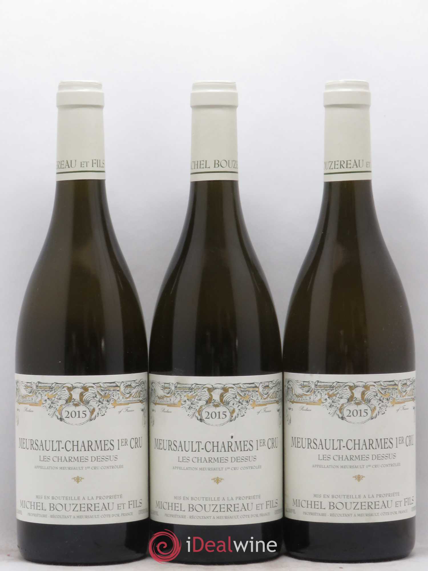 Meursault 1er Cru Charmes Les Charmes Dessus Michel Bouzereau et Fils (Domaine) Les Charmes Dessus 2015 - Lotto di 3 bottiglie - 0