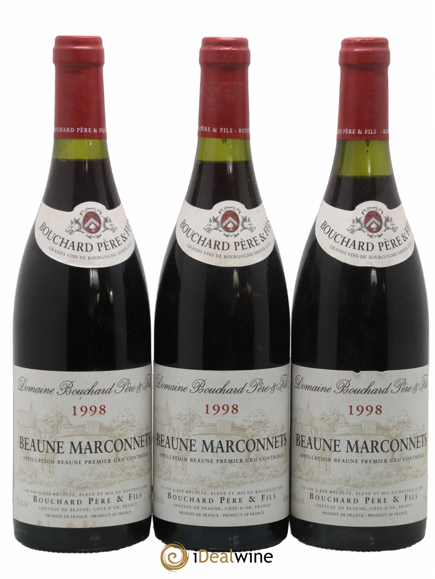 Beaune 1er Cru Marconnets Bouchard Père & Fils 1998 - Lot de 3 bouteilles - 0