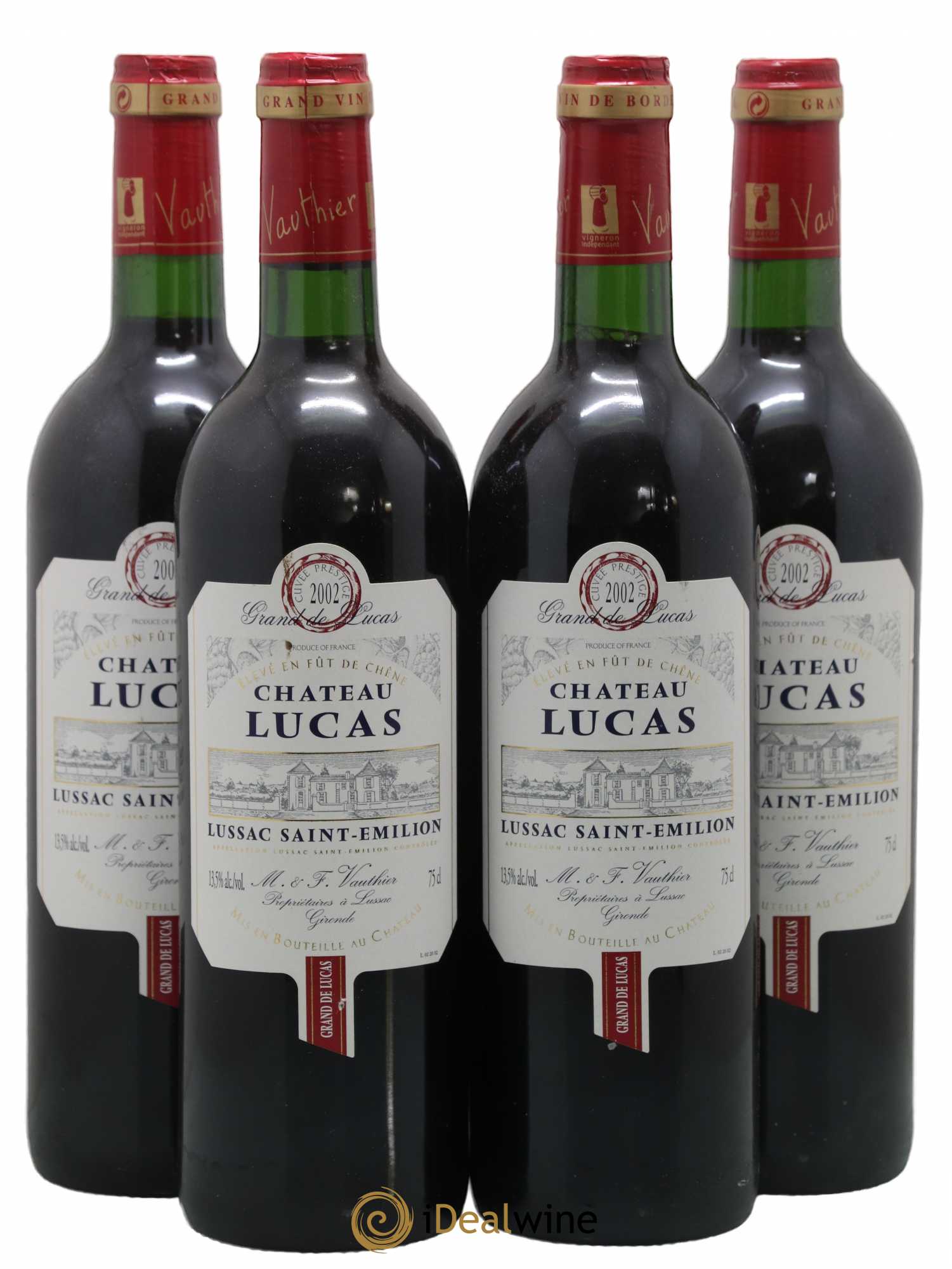 Lussac Saint-Émilion Château Lucas (sans prix de réserve) 2002 - Posten von 4 Flaschen - 0