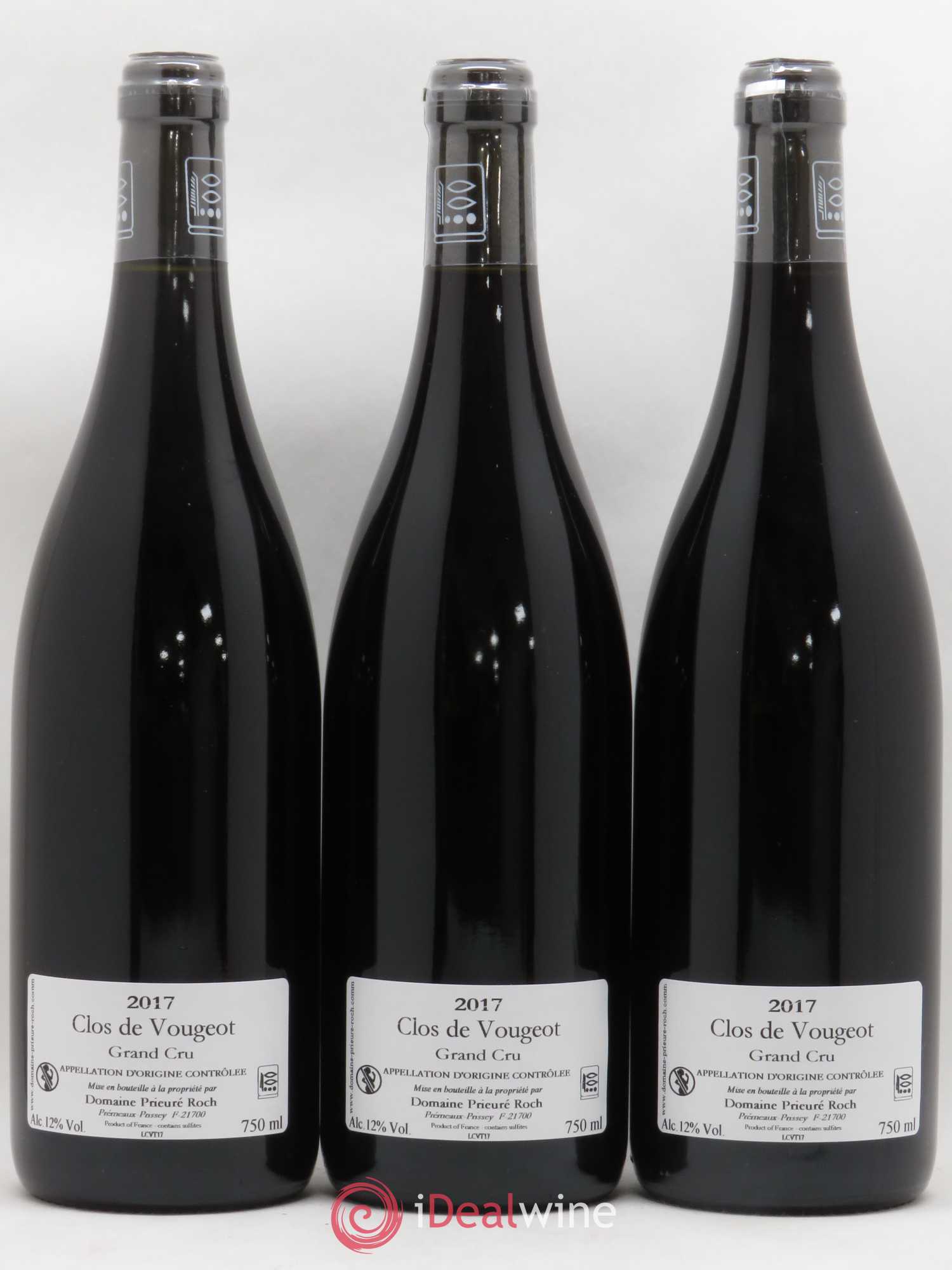 Clos de Vougeot Grand Cru Prieuré Roch 2017 - Lot de 3 bouteilles - 1