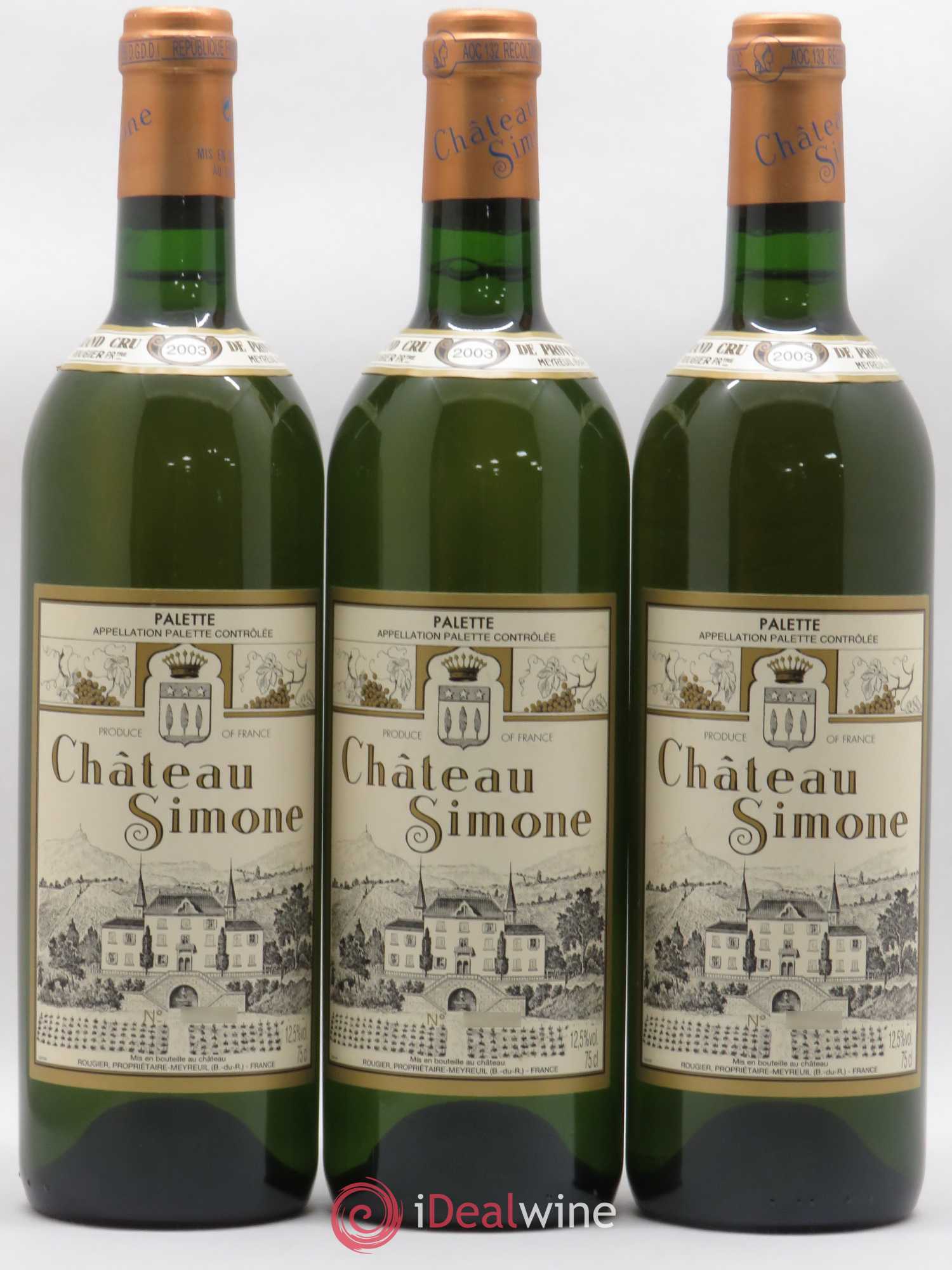 Palette Château Simone Famille Rougier 2003 - Lot de 3 bouteilles - 0