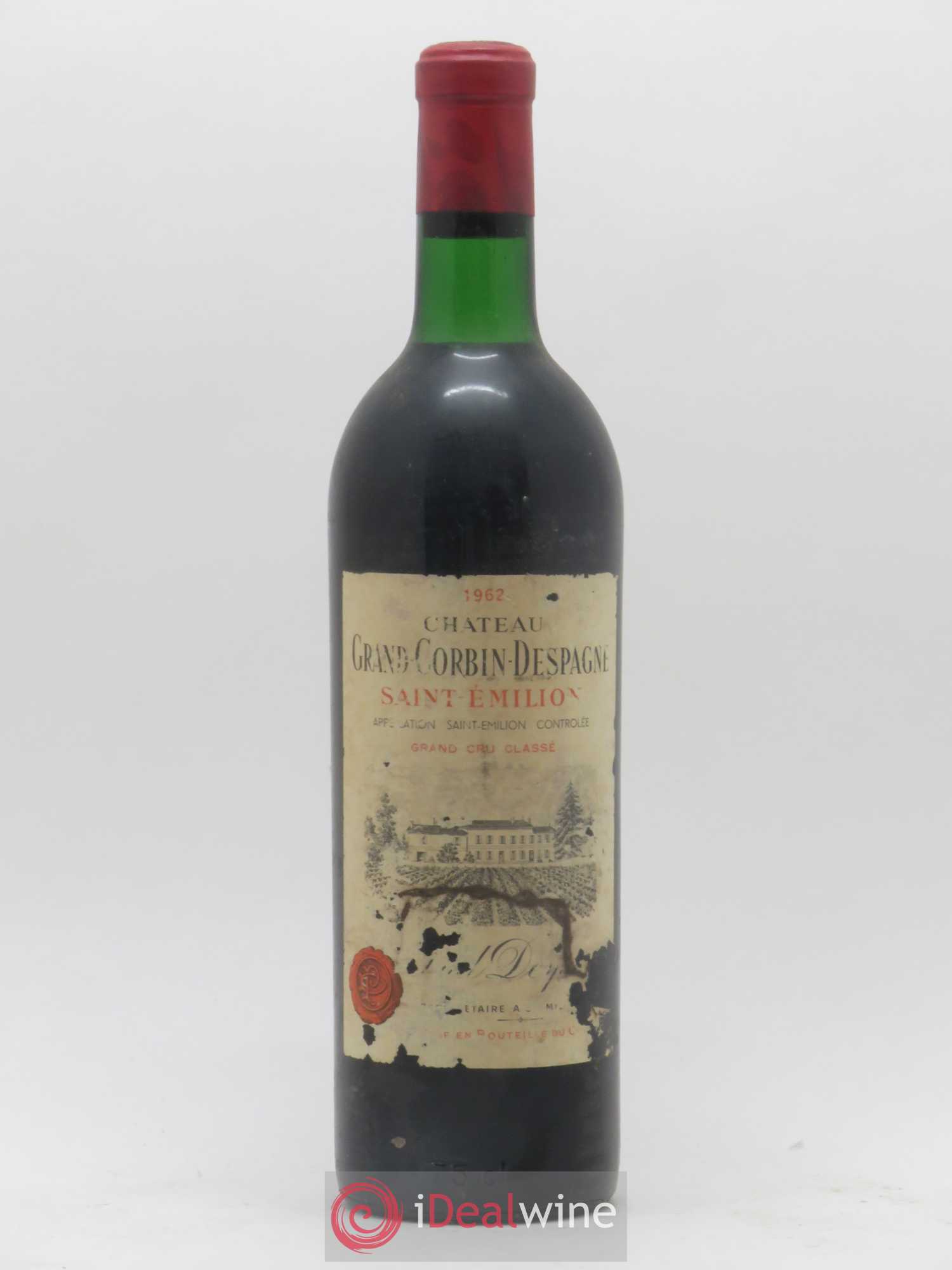 Château Grand Corbin Despagne Grand Cru Classé 1962 - Lot de 1 bouteille - 0