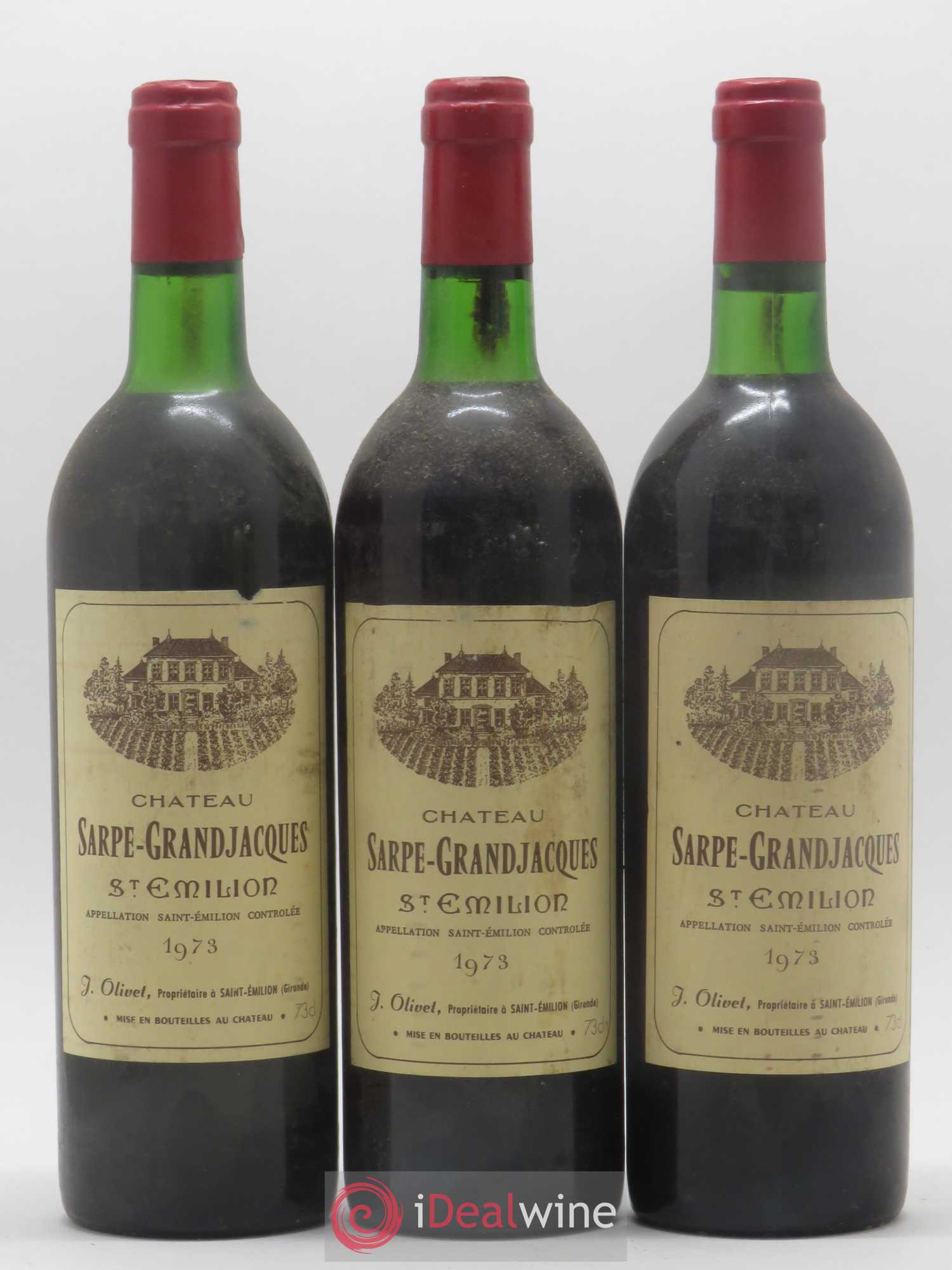 Saint-Émilion Grand Cru Chateau Sarpe Grand Jacques 1973 - Posten von 3 Flaschen - 0