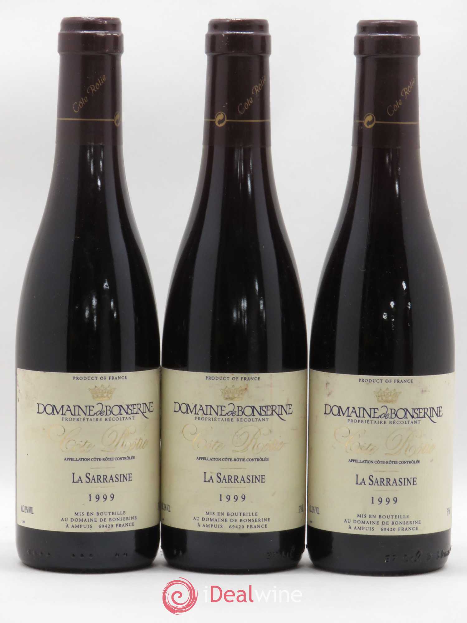 Côte-Rôtie La Sarrasine Bonserine (Domaine de) 1999 - Lot de 3 demi bouteilles - 0