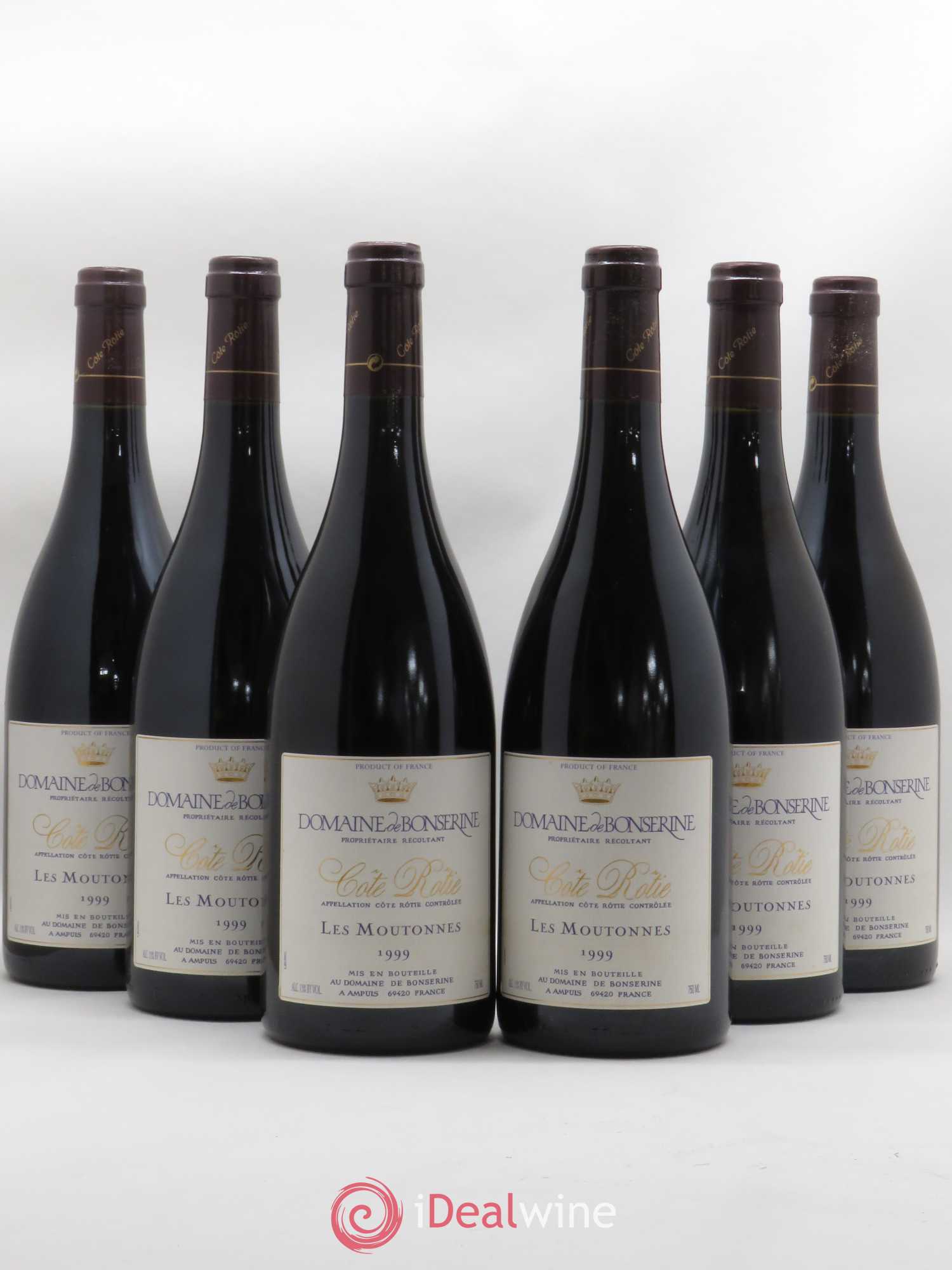 Côte-Rôtie Les Moutonnes Bonserine 1999 - Posten von 6 Flaschen - 0