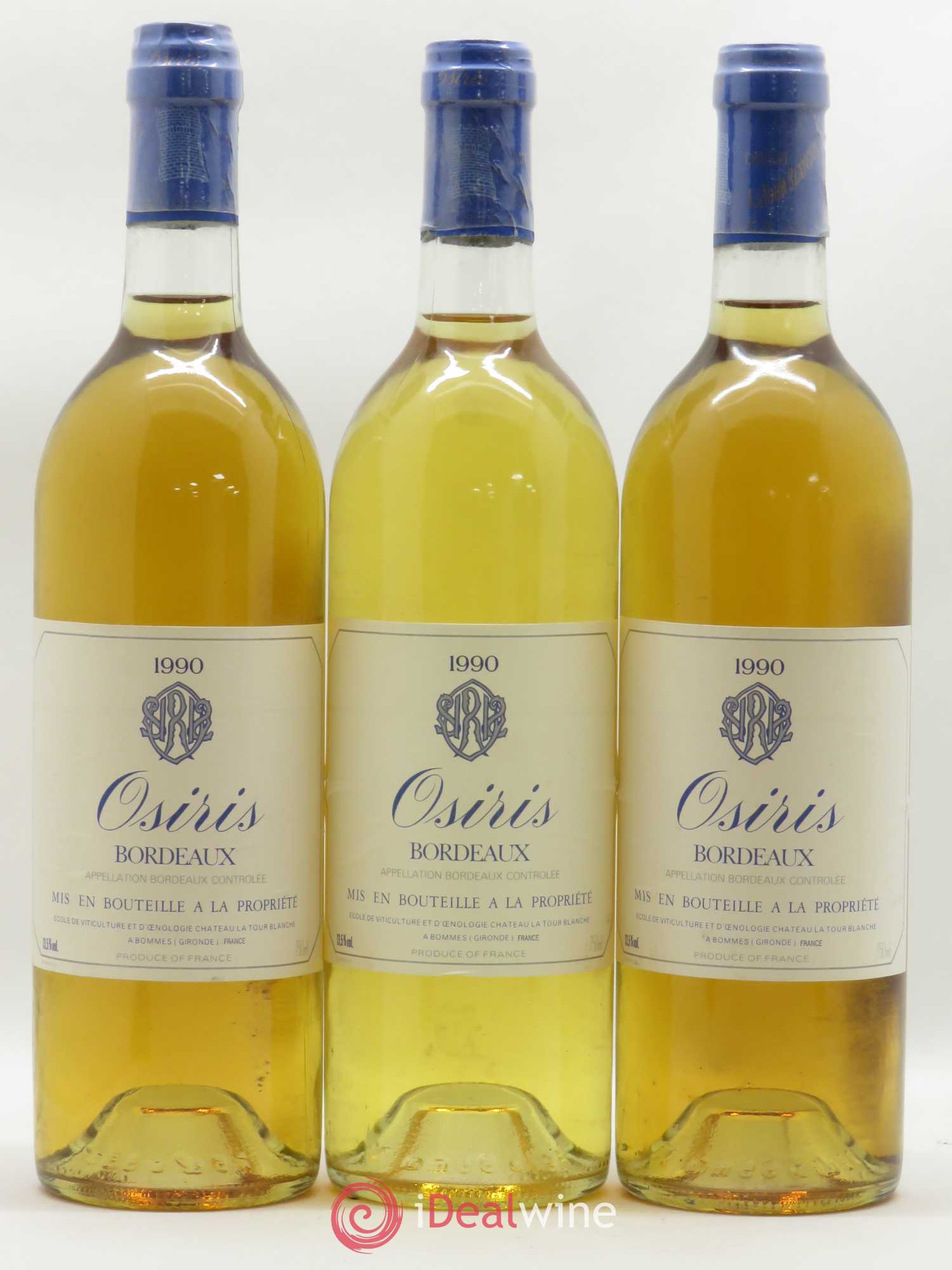 Bordeaux Osiris Ecole de Viticulture et d'Oenologie du Château La Tour Blanche 1990 - Lot de 6 bouteilles - 1