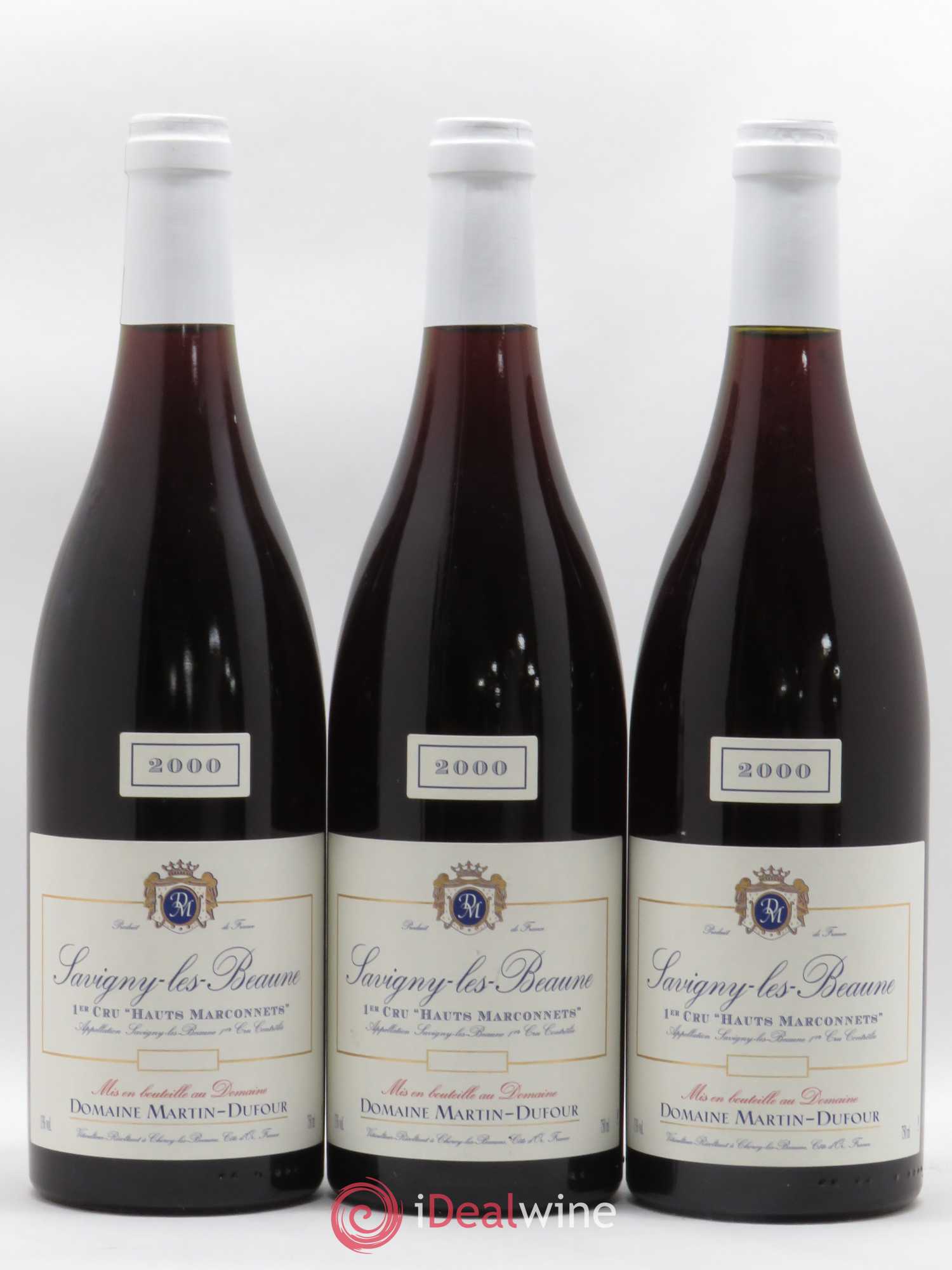 Savigny-lès-Beaune 1er Cru Hauts Marconnets Martin Dufour 2000 - Lot de 3 bouteilles - 0