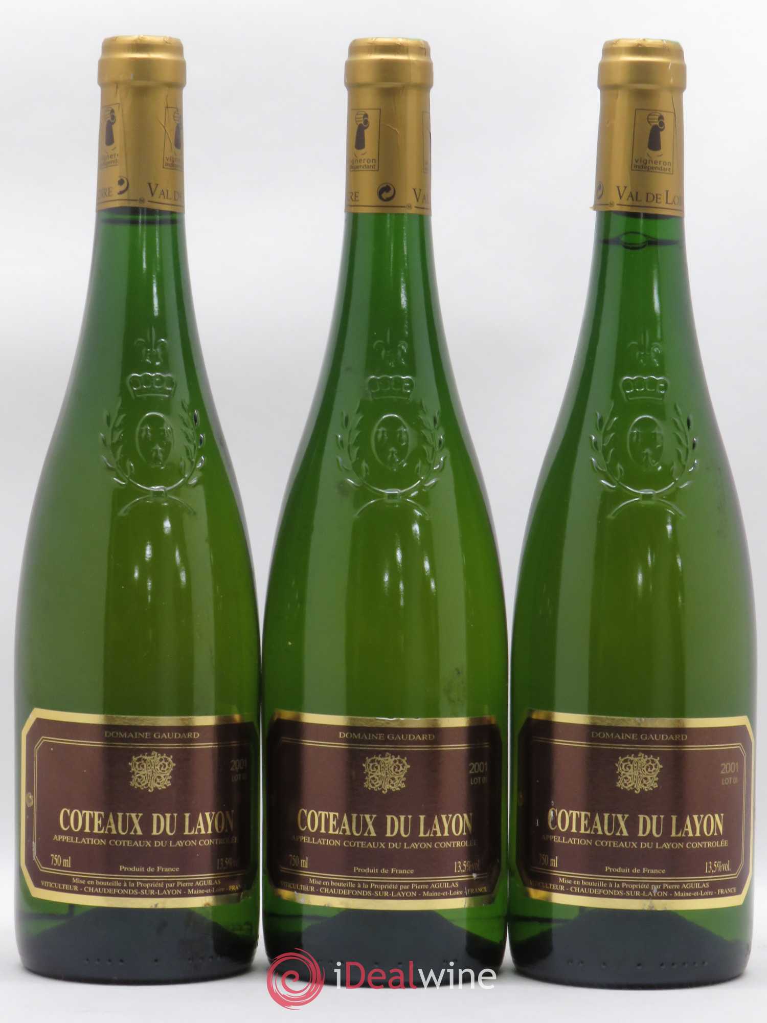 Coteaux du Layon Domaine Gaudard 2001 - Lotto di 3 bottiglie - 0