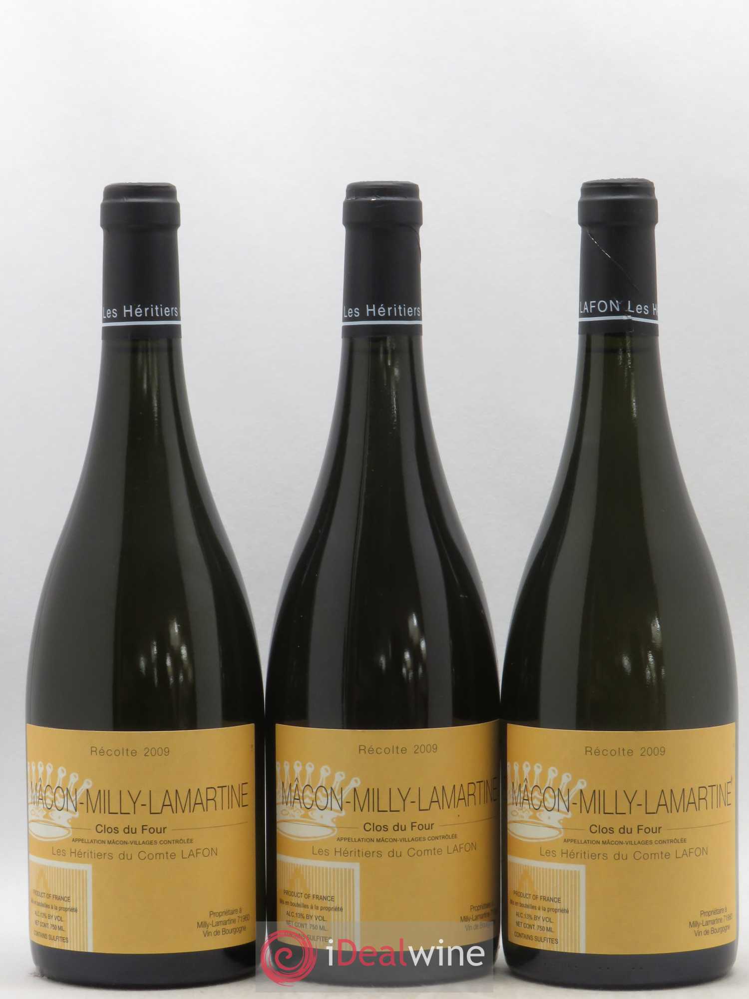 Mâcon Milly-Lamartine Clos du Four Héritiers du Comte Lafon (Domaine des) 2009 - Lot de 3 bouteilles - 0