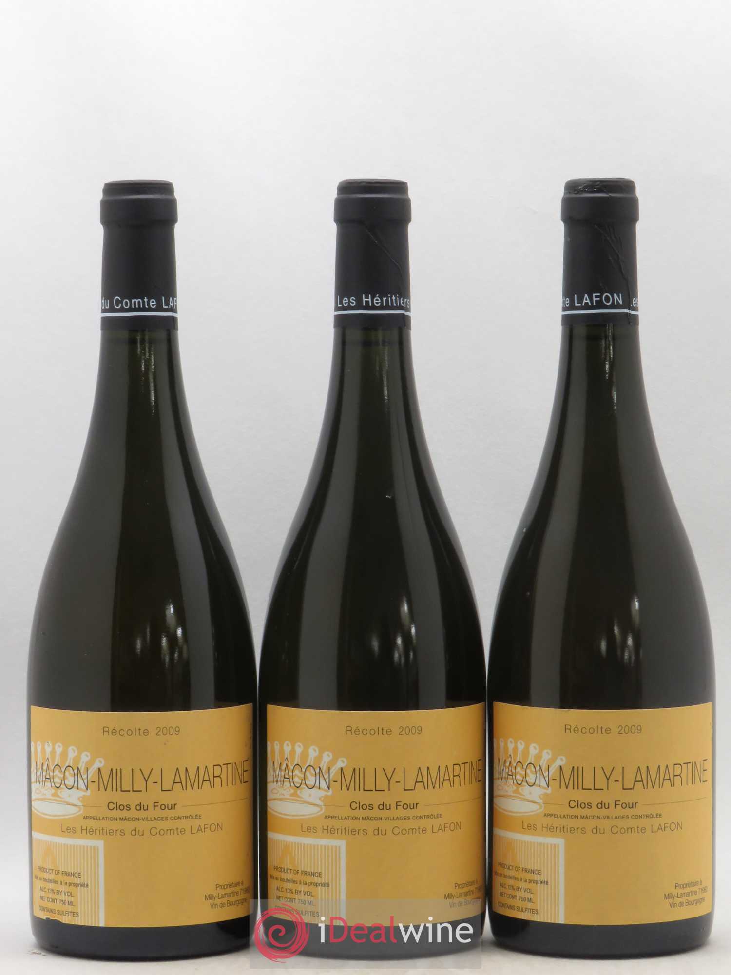 Mâcon Milly-Lamartine Clos du Four Héritiers du Comte Lafon (Domaine des) 2009 - Lot de 3 bouteilles - 0