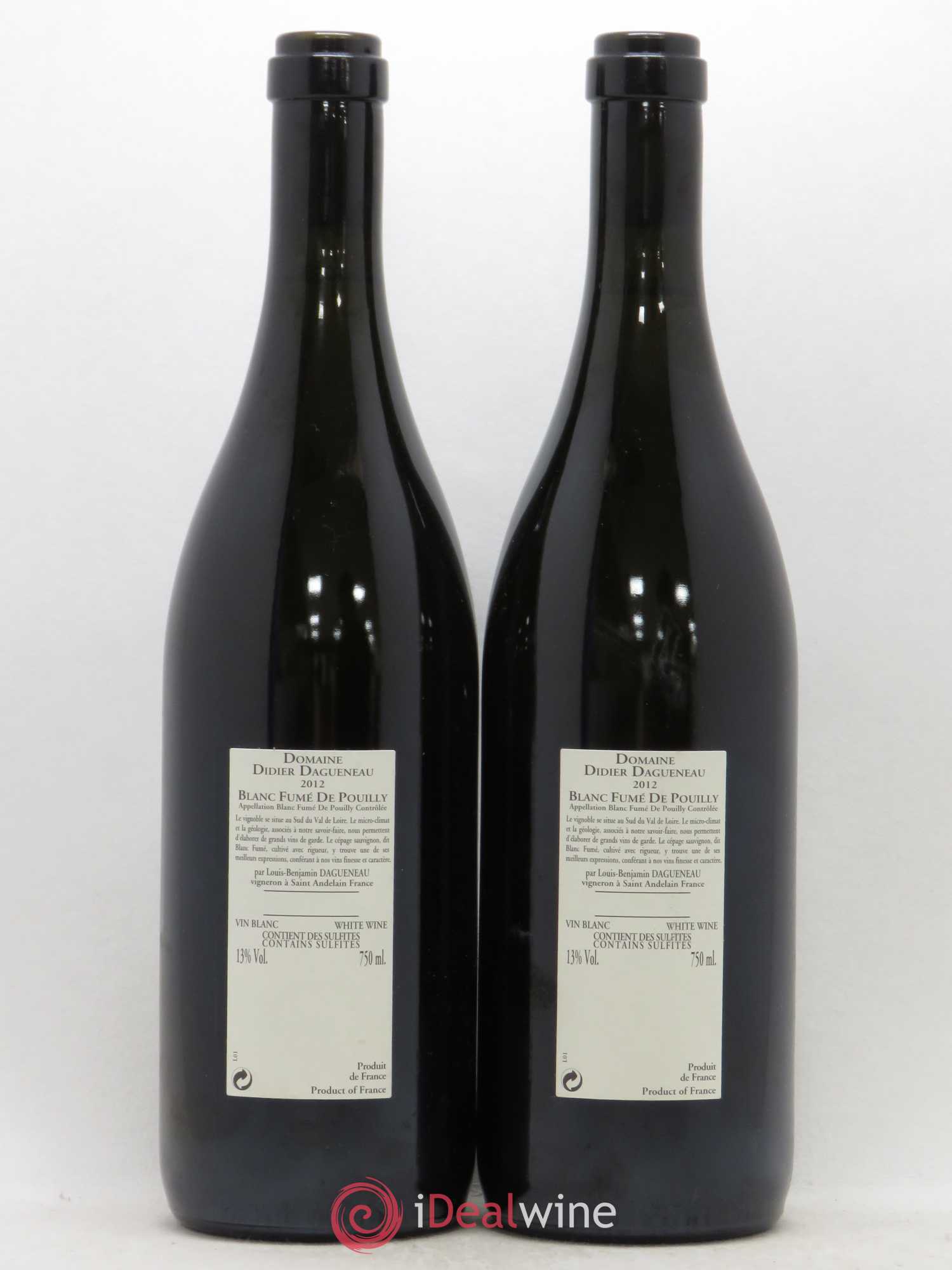 Vin de France (anciennement Pouilly-Fumé) Buisson Renard Dagueneau (Domaine Didier - Louis-Benjamin) 2012 - Lot de 2 bouteilles - 1