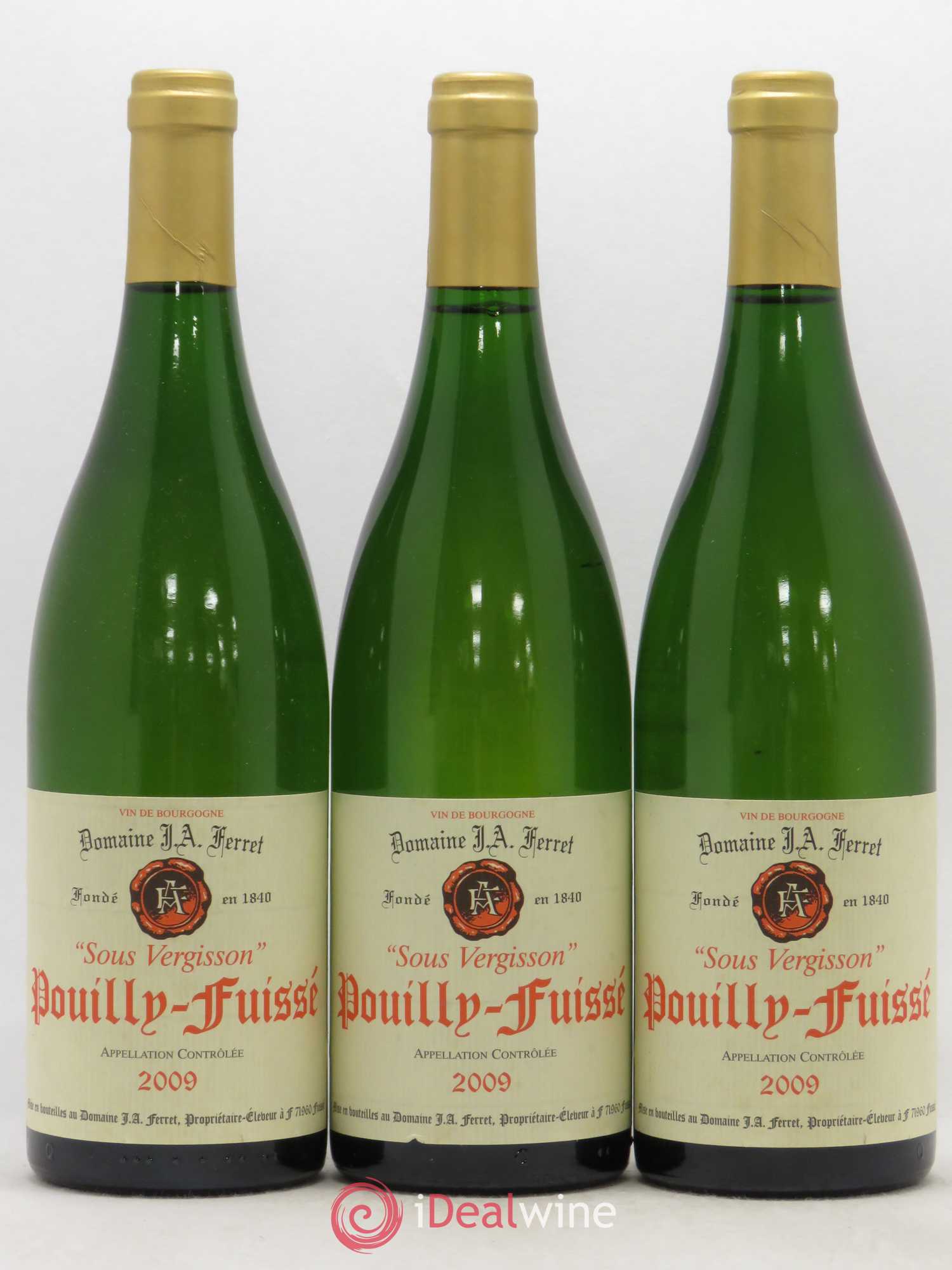 Pouilly-Fuissé J.A. Ferret (Domaine) Sous Vergisson 2009 - Lot de 3 bouteilles - 0