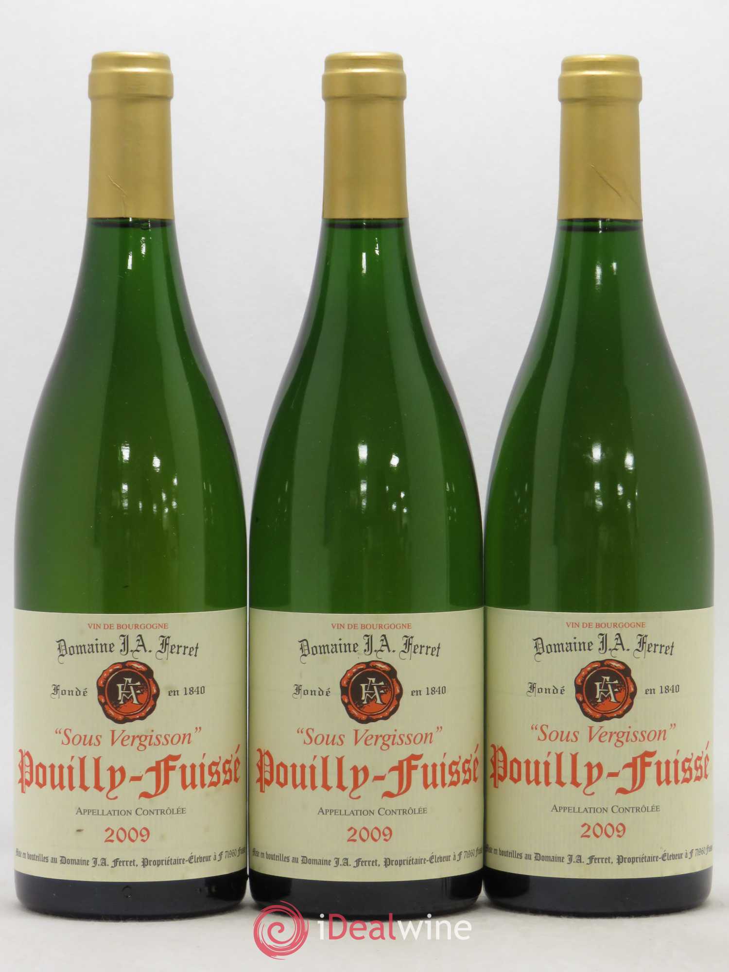 Pouilly-Fuissé J.A. Ferret (Domaine) Sous Vergisson 2009 - Lot de 3 bouteilles - 0