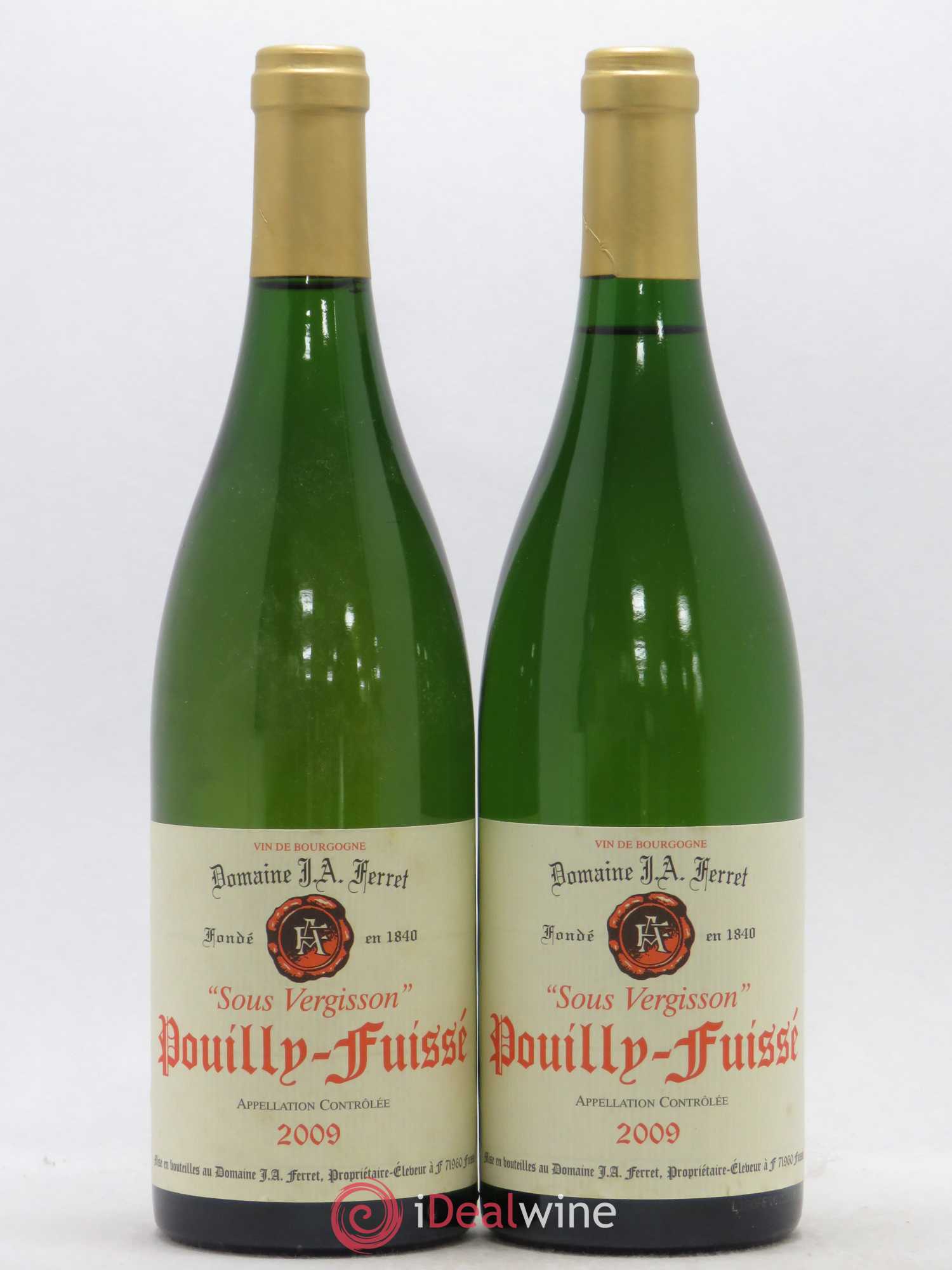 Pouilly-Fuissé J.A. Ferret (Domaine) Sous Vergisson 2009 - Lot de 2 bouteilles - 0