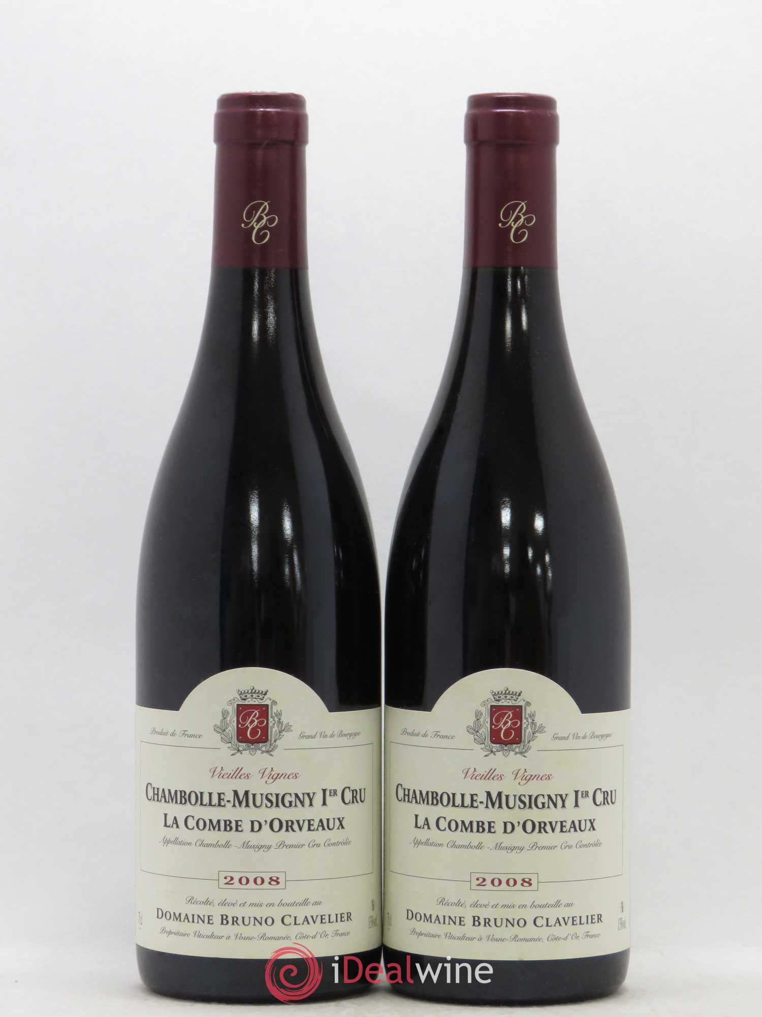 Chambolle-Musigny 1er Cru La Combe d'Orveaux Vieilles Vignes Bruno Clavelier 2008 - Lot de 2 bouteilles - 0