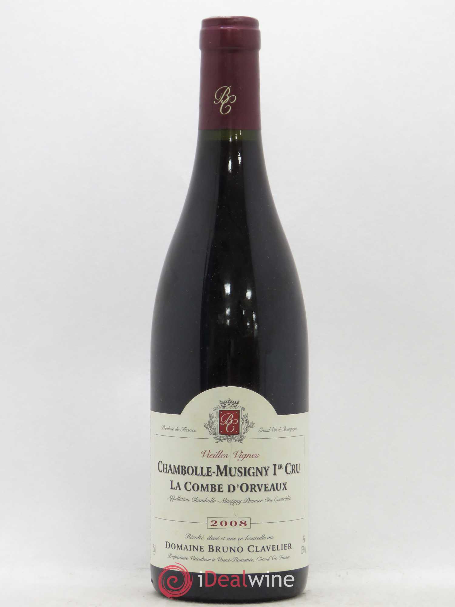 Chambolle-Musigny 1er Cru La Combe d'Orveaux Vieilles Vignes Bruno Clavelier 2008 - Lot de 1 bouteille - 0
