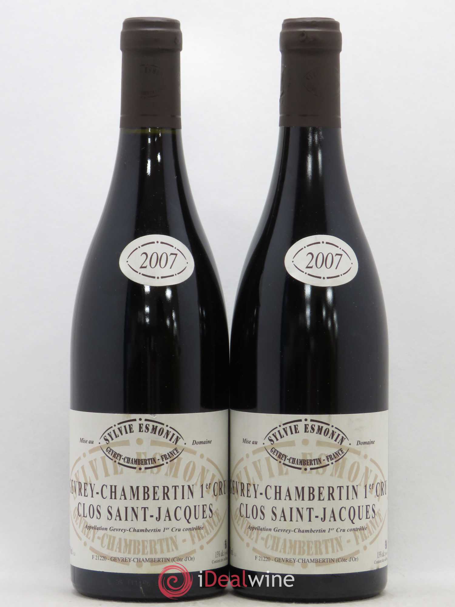 Gevrey-Chambertin 1er Cru Clos Saint Jacques Sylvie Esmonin 2007 - Lot de 2 bouteilles - 0