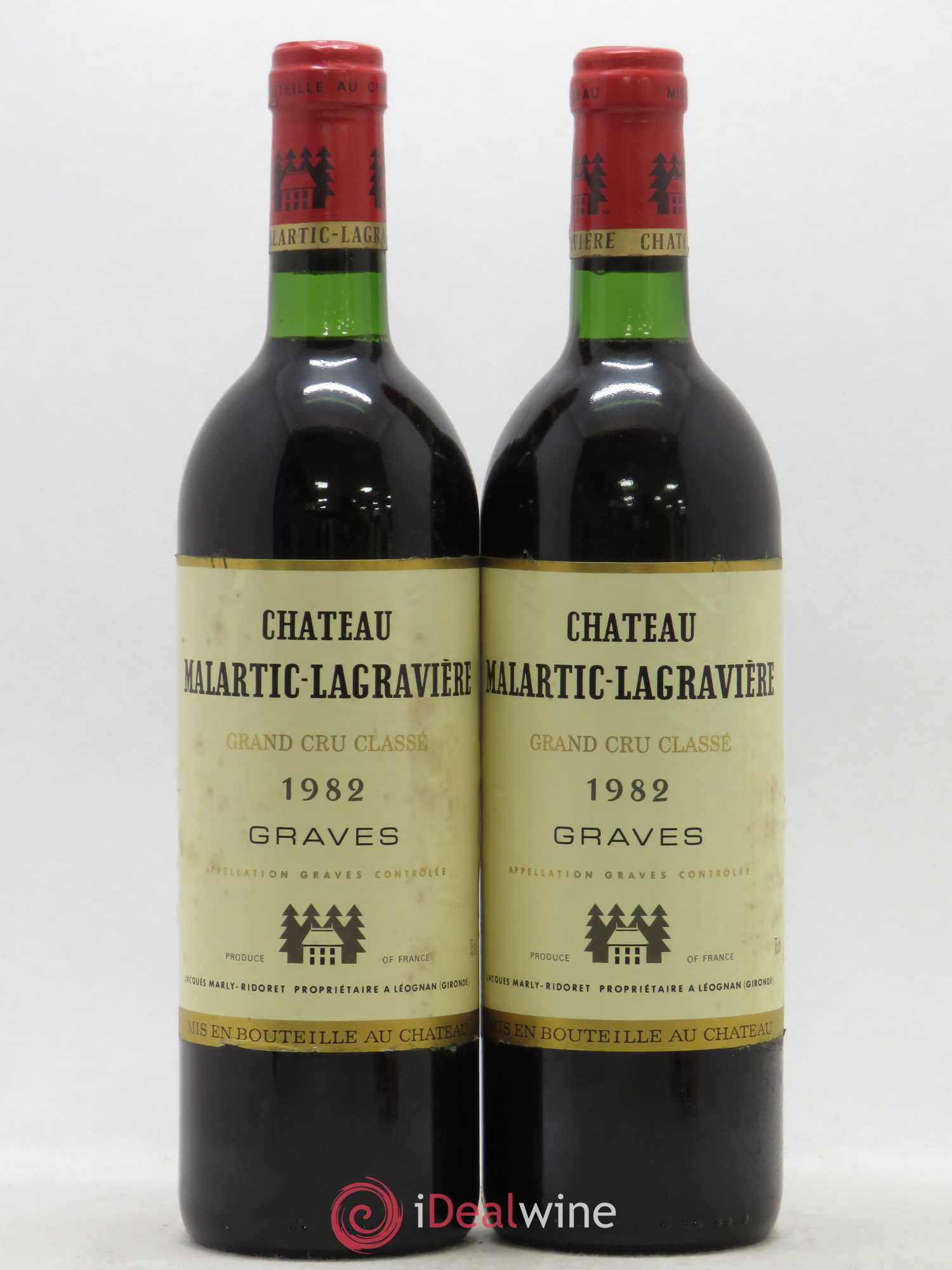 Château Malartic-Lagravière Cru Classé de Graves 1982 - Lot de 2 bouteilles - 0
