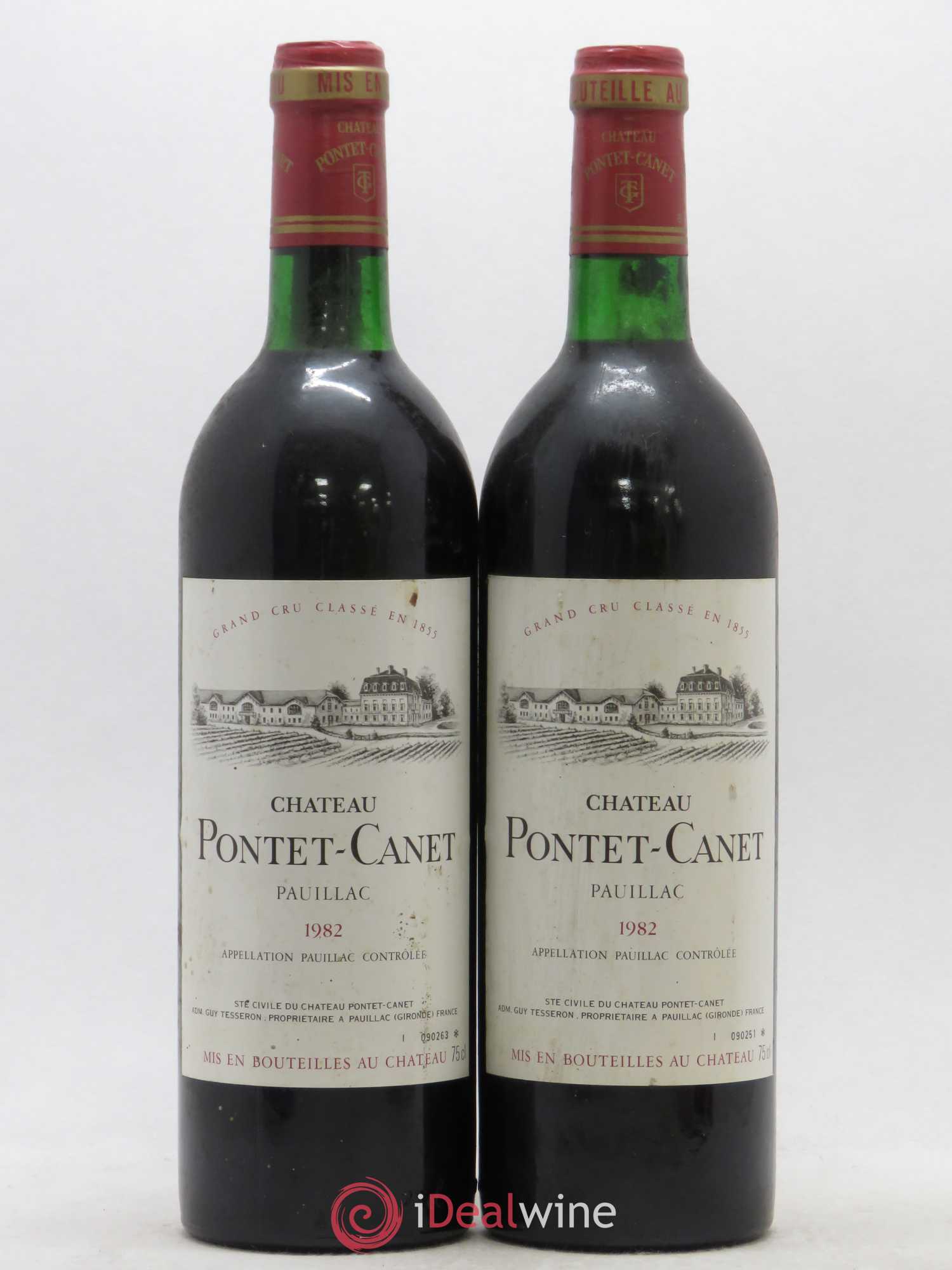 Château Pontet Canet 5ème Grand Cru Classé 1982 - Lot de 2 bouteilles - 0
