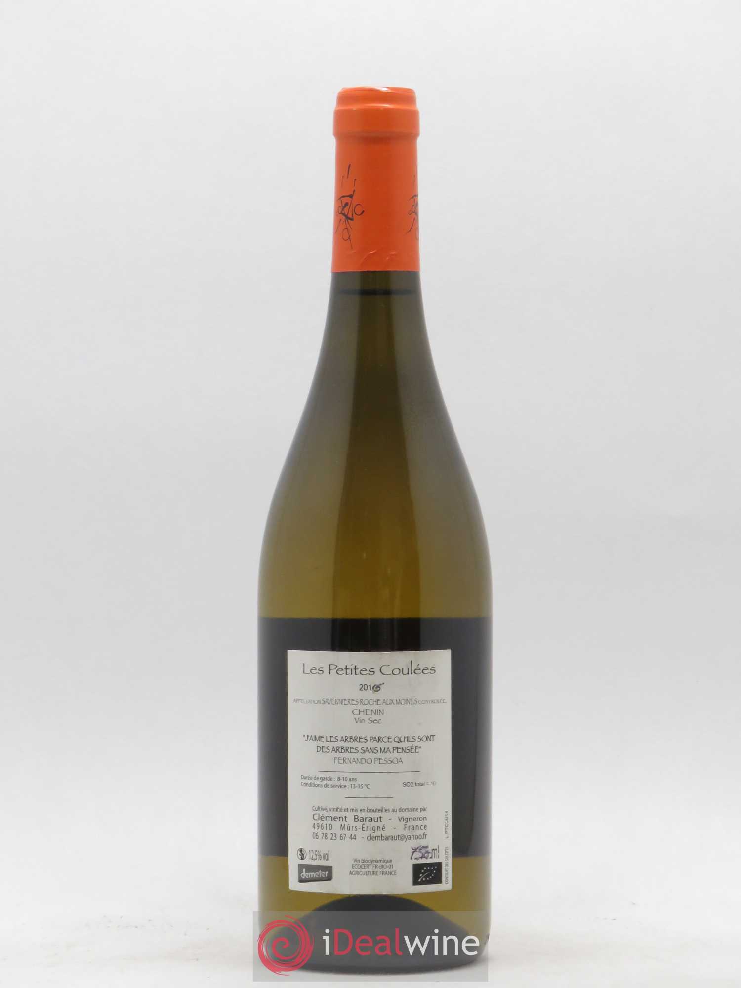 Savennières Roche aux Moines Domaine Clement Barraut Les Petites Coulees 2016 - Posten von 1 Flasche - 1