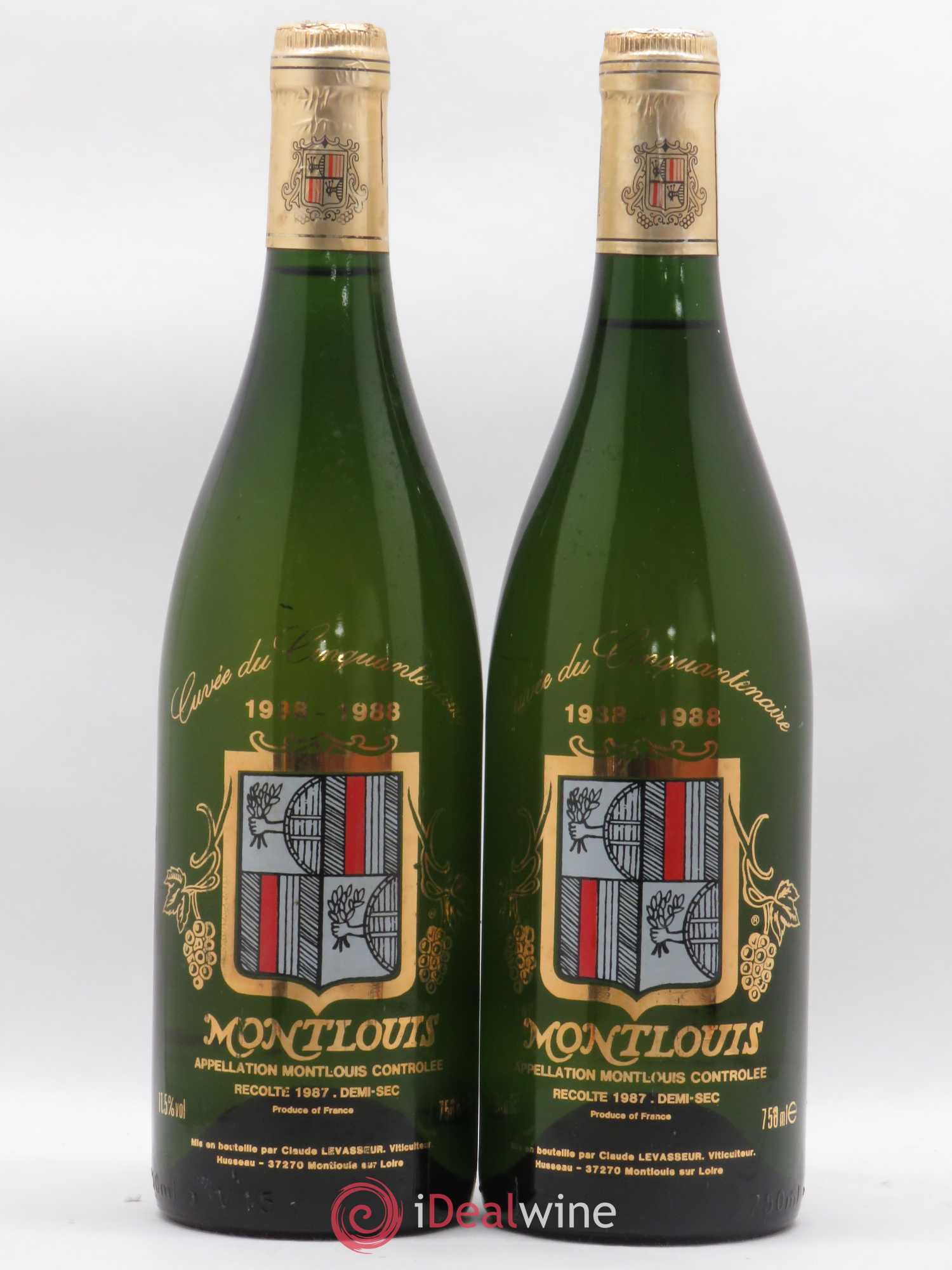 Montlouis-sur-Loire Demi-Sec Cuvée du Cinquantenaire Claude Levasseur 1987 - Lotto di 2 bottiglie - 0