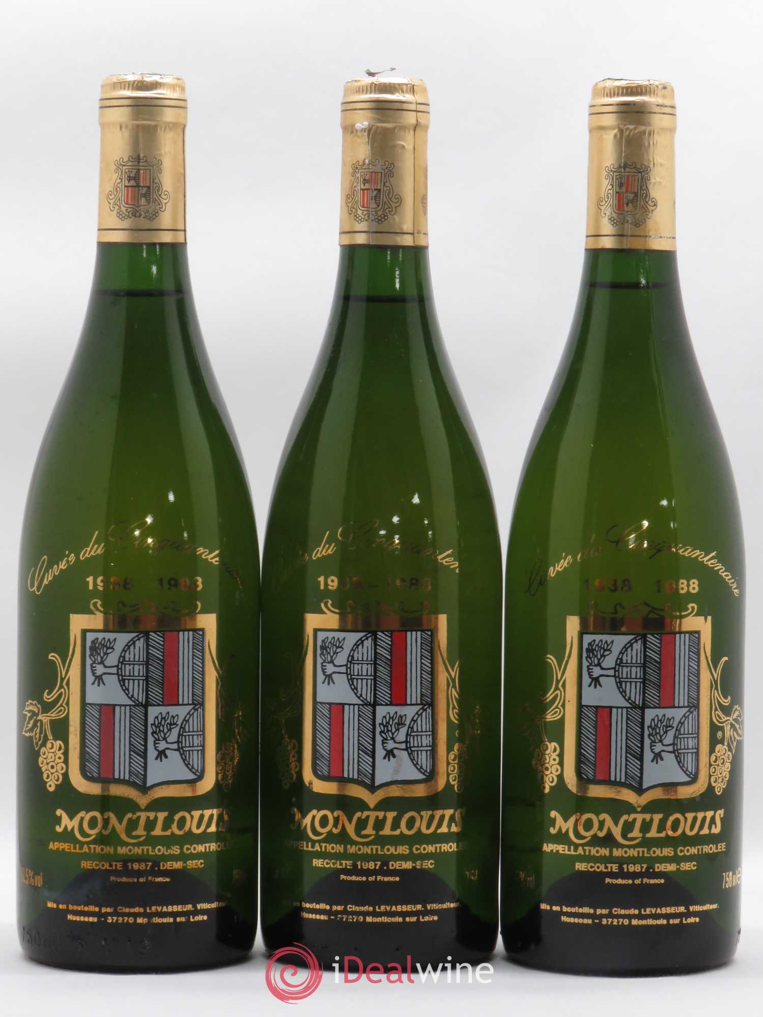 Montlouis-sur-Loire Demi-Sec Cuvée du Cinquantenaire Claude Levasseur (sans prix de réserve) 1987 - Posten von 6 Flaschen - 1