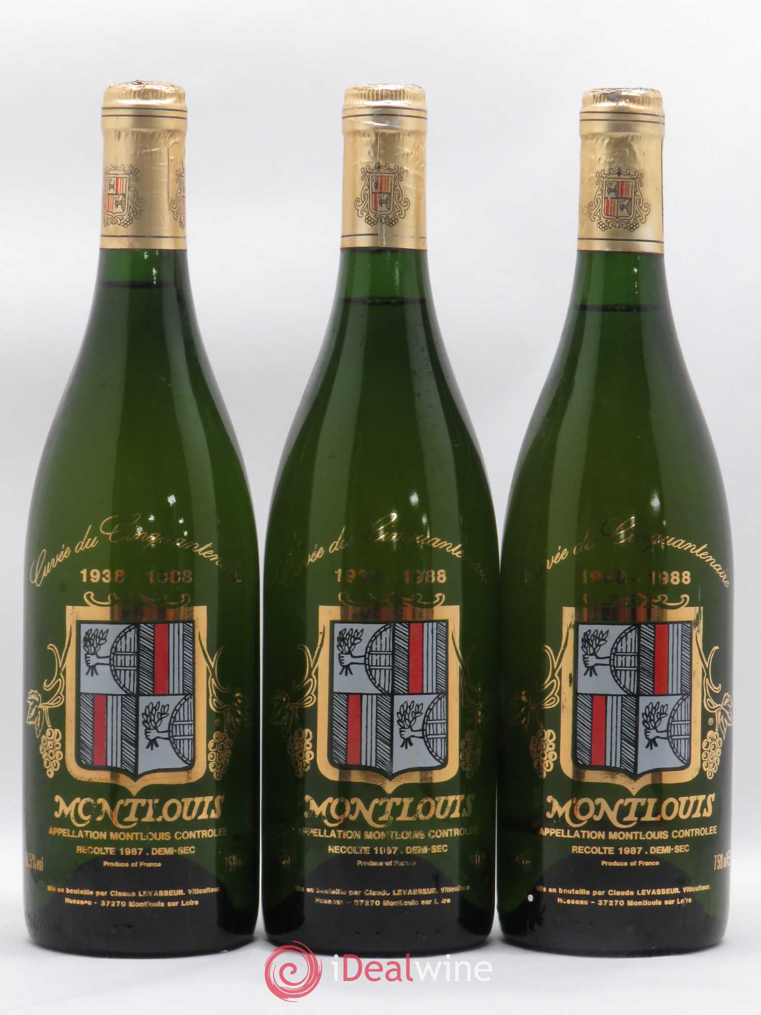 Montlouis-sur-Loire Demi-Sec Cuvée du Cinquantenaire Claude Levasseur (sans prix de réserve) 1987 - Posten von 3 Flaschen - 0